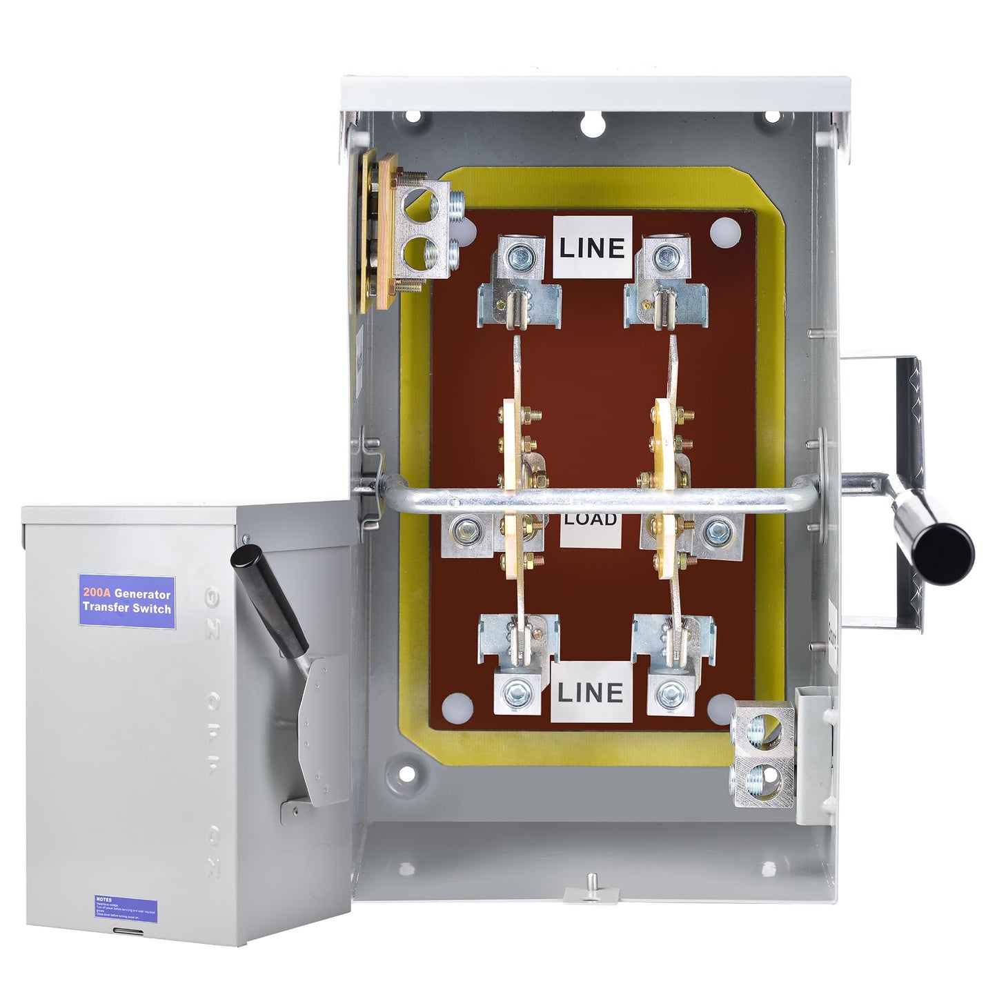 200 Amp Generator Transfer Switch,120/240V Manual Transfer Switch for Home Generator,2 Pole 48000W General-Duty Double-Throw Safety Switches,Stronger Stability,NEMA 3R Standards for Outdoor and Indoor