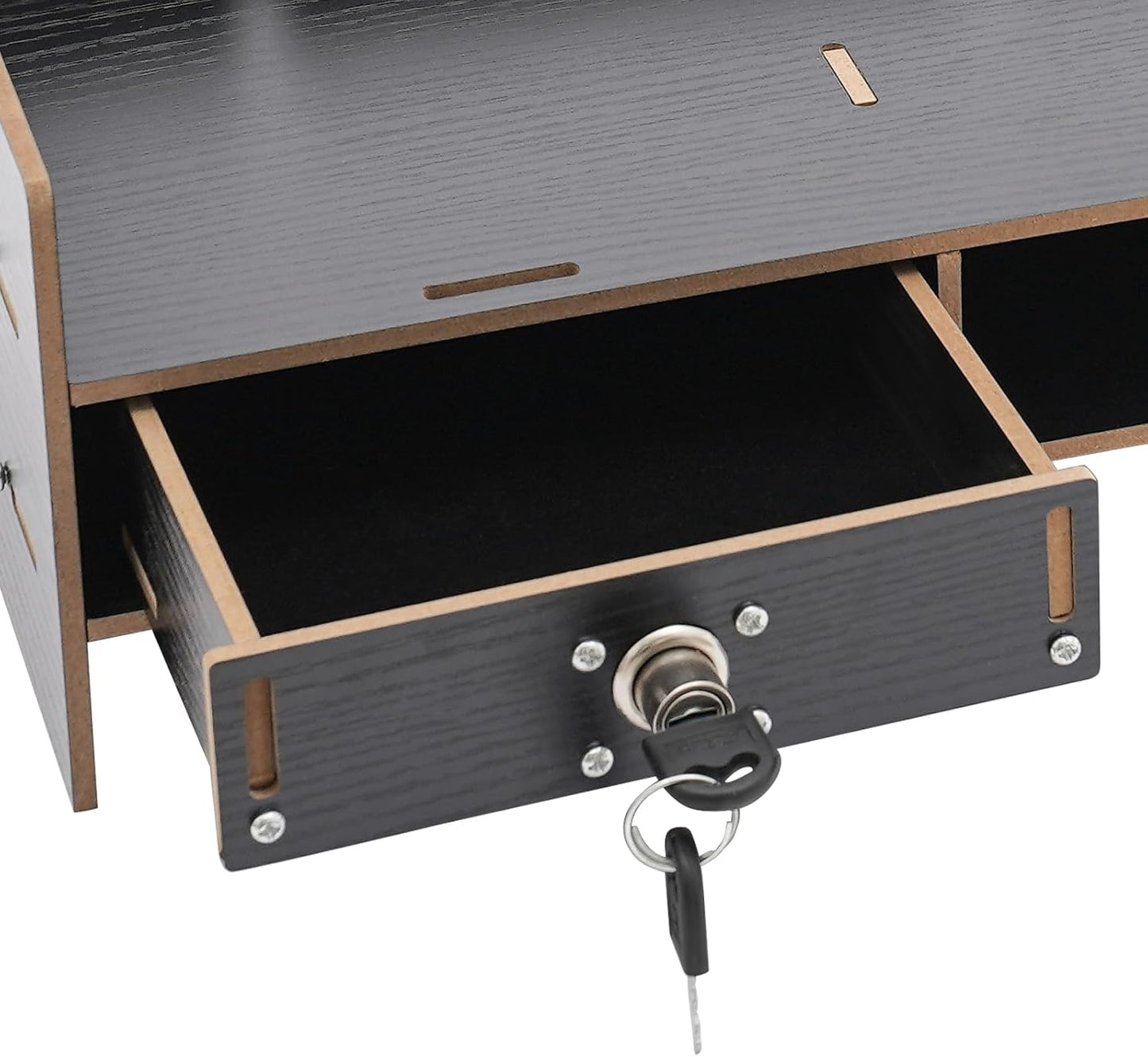 QUSKLISU (05) Computer Monitor Stand, Computer Rack with Drawers, Two top Platforms Desk Organizer Monitor Stand