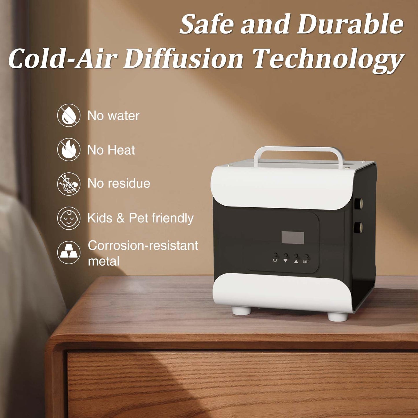 Whole House HVAC Scent Diffuser - 5000 Sq Ft Coverage, Wi-Fi & Bluetooth App Control, 1000ML Hotel Collection, Waterless Cold Air Diffuser for Large Rooms & Commercial Use, Metal Design