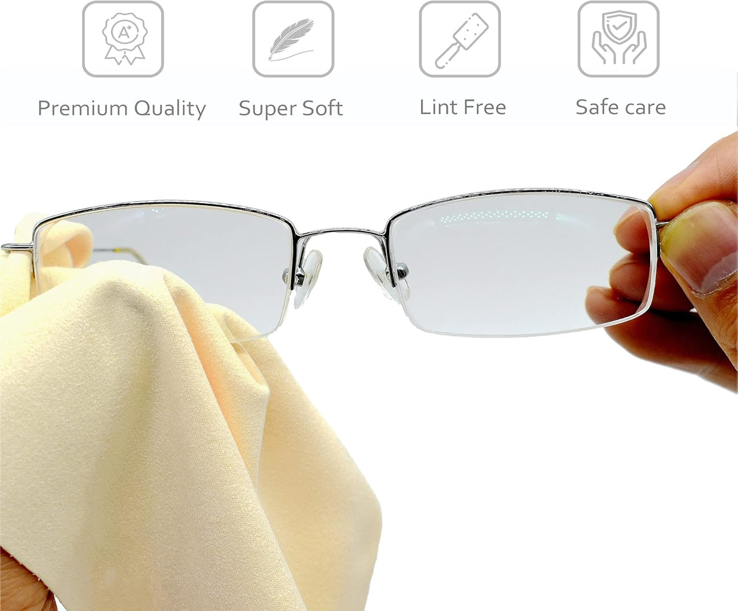 Earnestine 10 Pack 6" 7" x Premium Thick Microfiber Eyeglasses Cleaning Cloth for Glasses,Safe No Color Bleeding