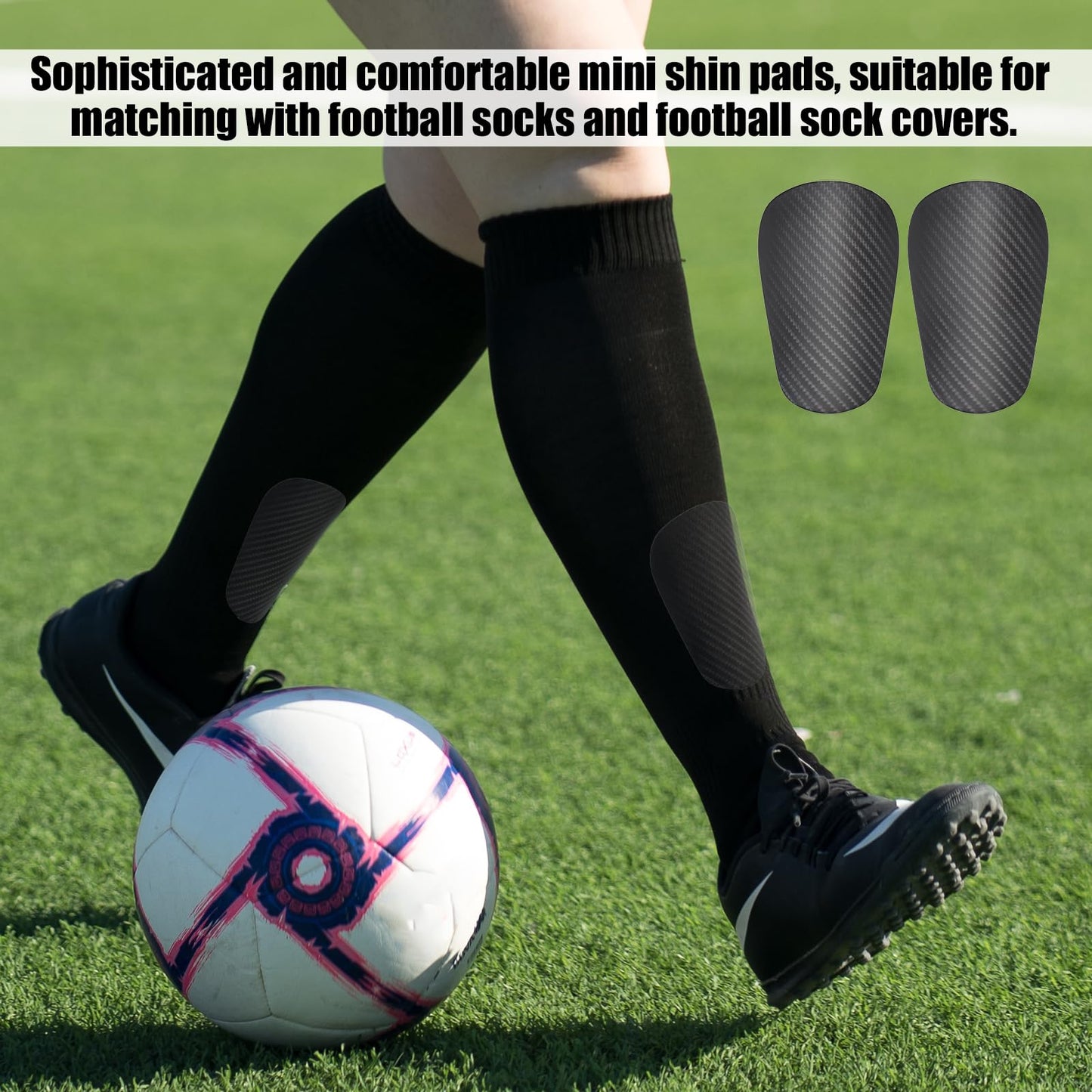 2pcs Mini Soccer Shin Guards, Dark Grey Extra Mini Football Shin Guards Youth and Adults Shin Pad Guards Protective Equipment Shin Guards for Man Women Kids Boys Girls Toddler