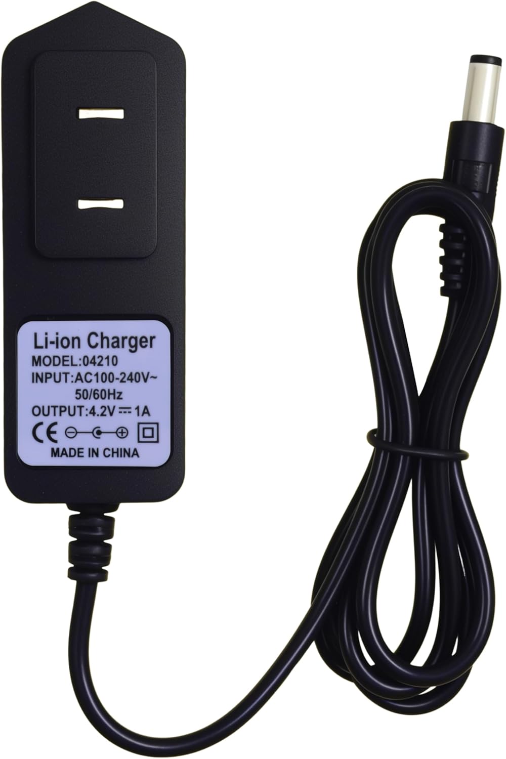 EGOCHALLENGER 4.2V 1A 100-240V 5.5x2.5mm (3FT Lithium Battery Charger Power Supply, AC to DC Adapter with Center