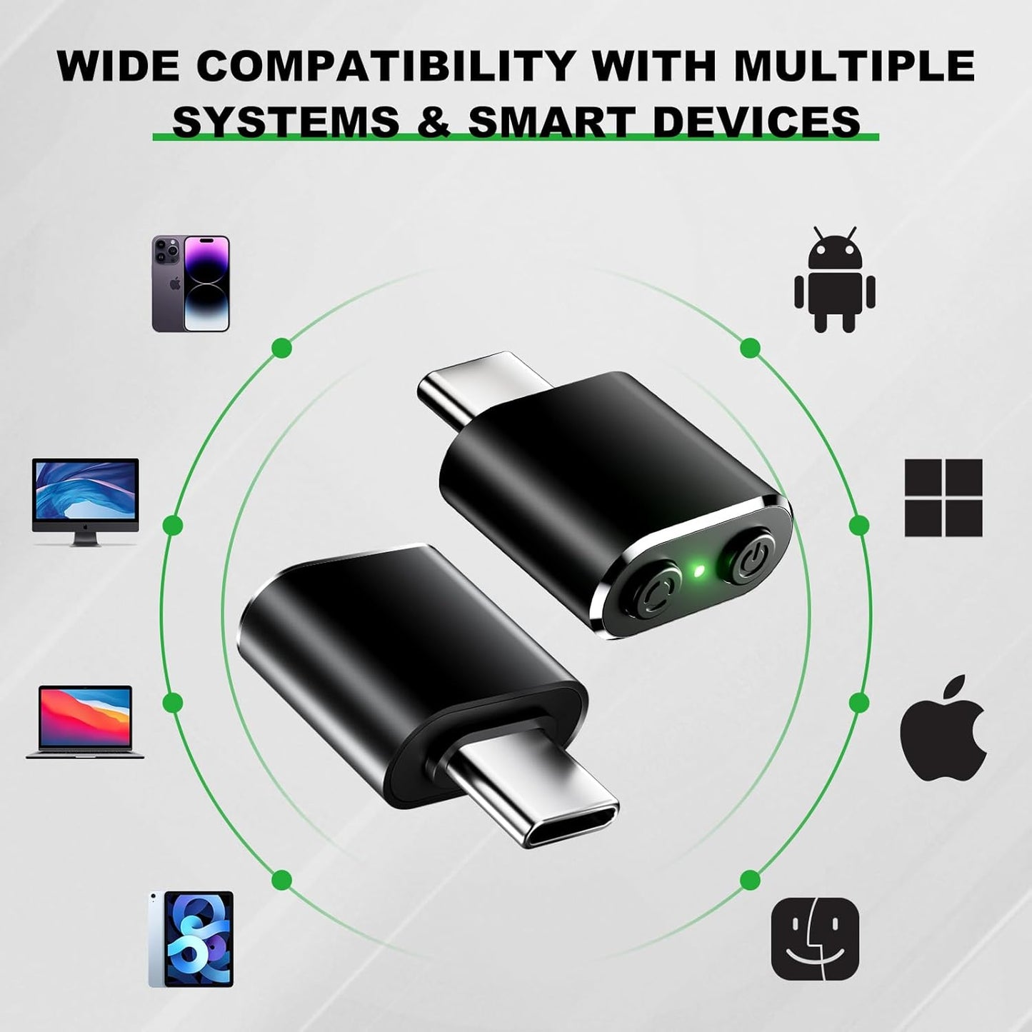 BAGINGAN 3 Mouse Jiggler Compatible with Type C Interface Devices,Undetectable Mini USB-C Mouse Mover