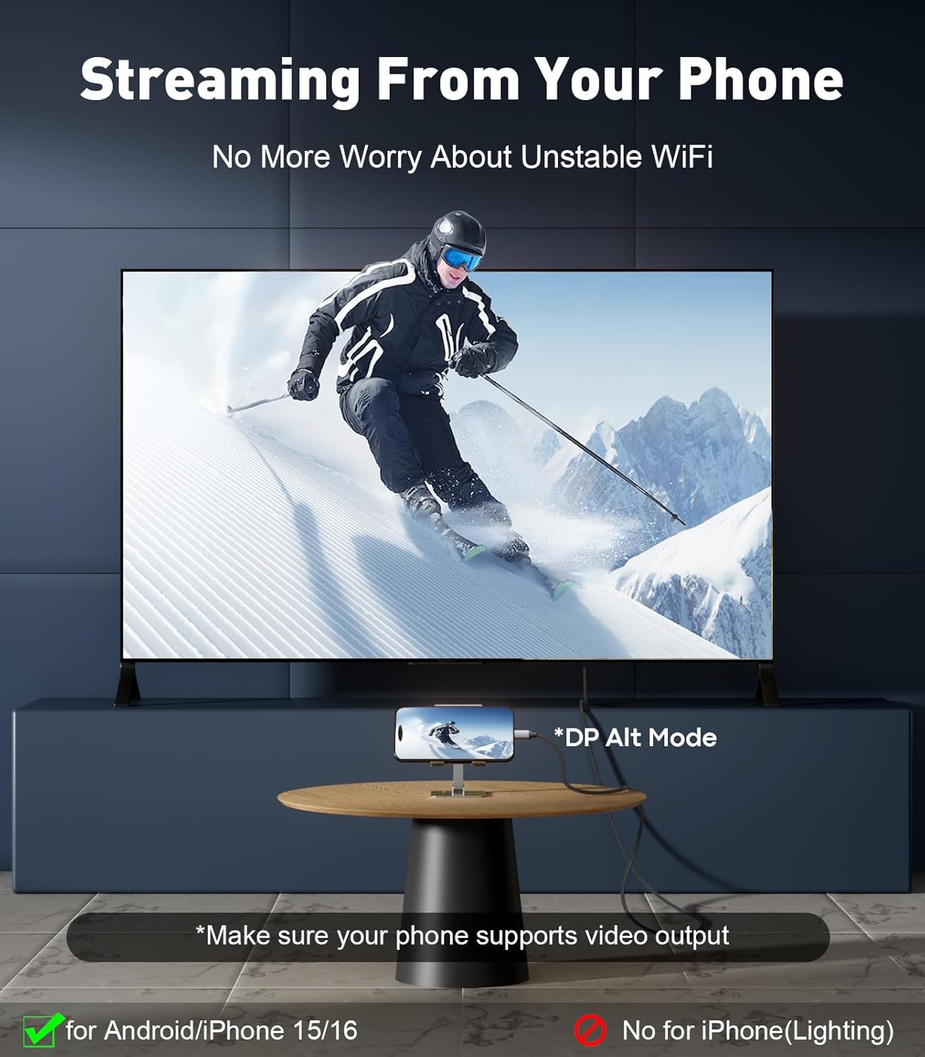 UANTIN 2.1 8K@60Hz, 4K@144Hz/120Hz, 48Gbps, HDCP2.3, 3/4/5 16, 6FT USB C to HDMI Cable Dynamic HDR, Type C to HDMI