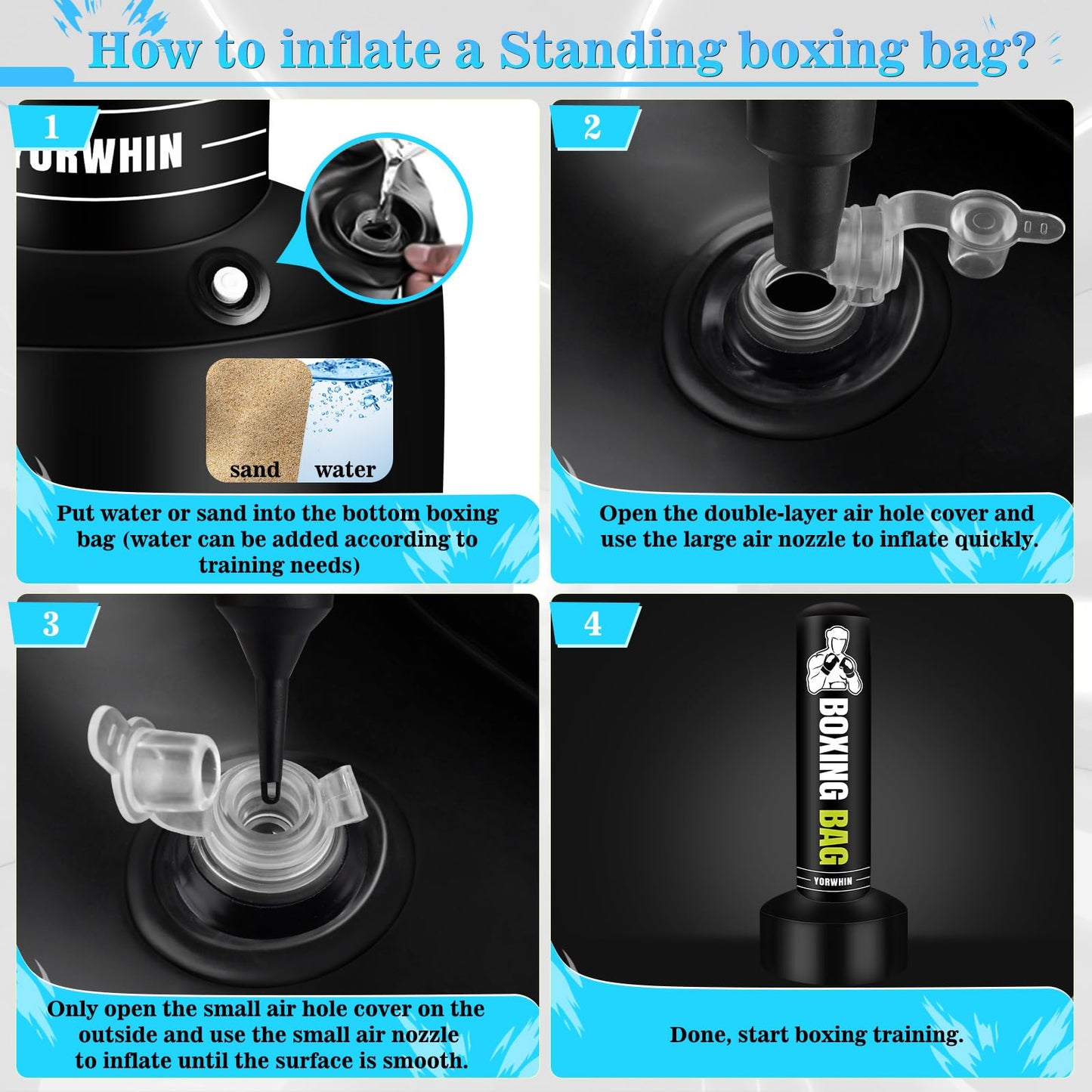 Heavy Freestanding Punching Bag for Adults, 70'' Standing Punching Bag Heavy Bag with Boxing Gloves, Women Men Boxing Training Equipment Kickboxing Bags for Beginners Training MMA Fitness Home Gym