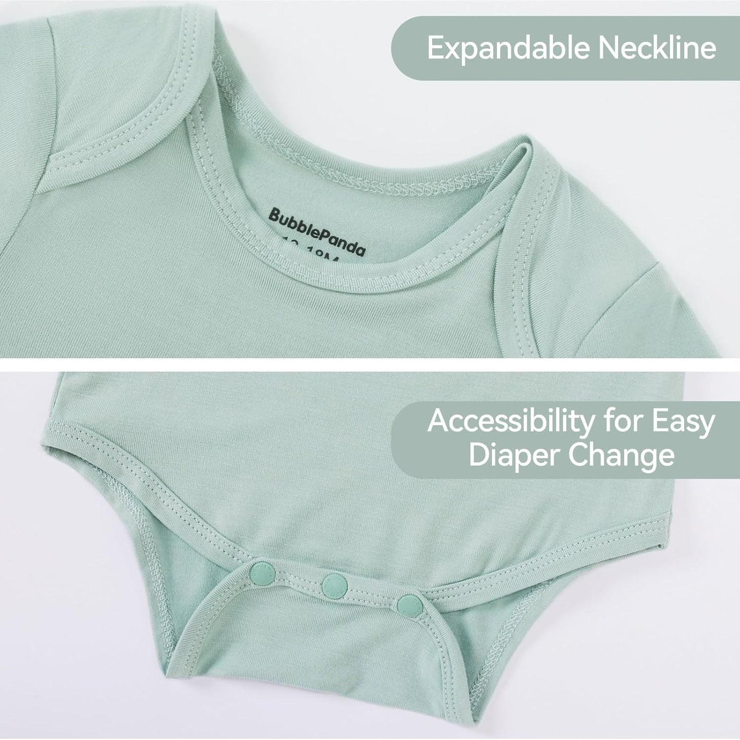 Okayinn BubblePanda Baby Bodysuit - Soft Rayon Bamboo Unisex Onesie for Infants 0-24 Months