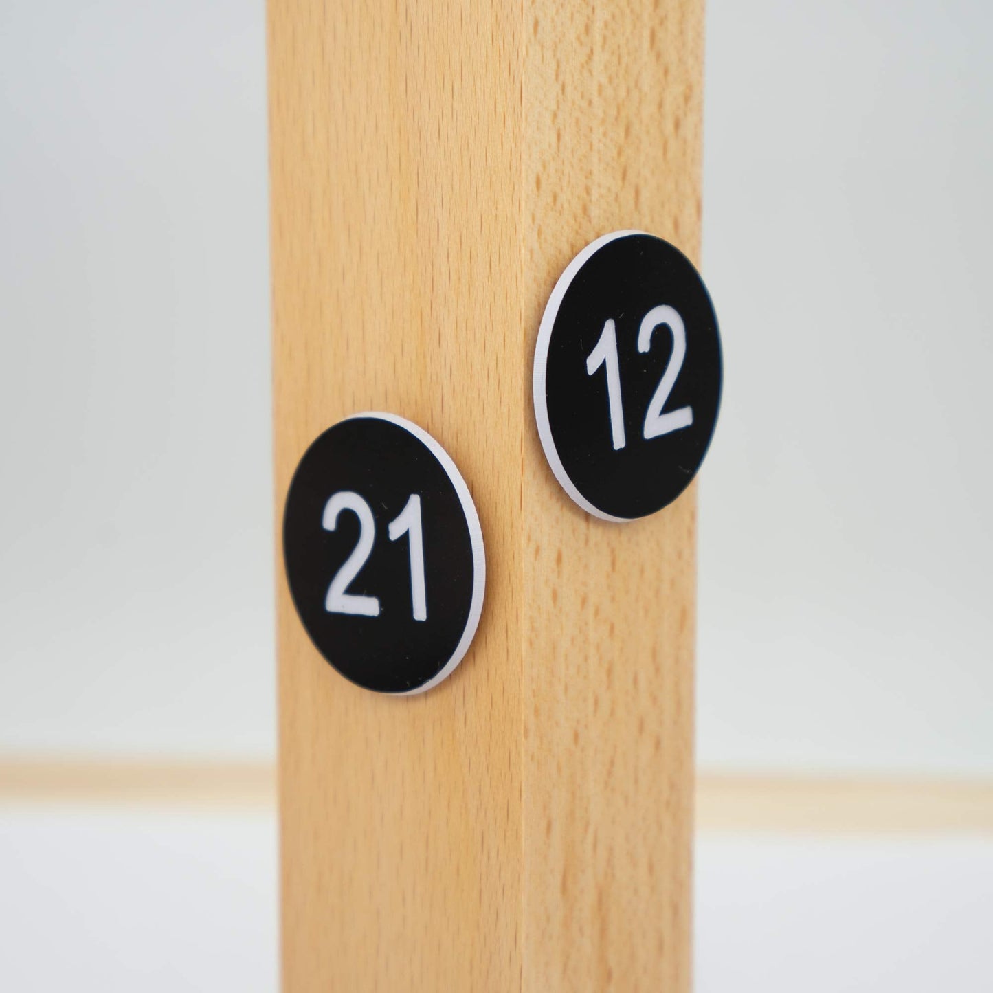 StayMax Plastic Number Tags Engraved Numbered Tags Without Hole (1-100, Black)