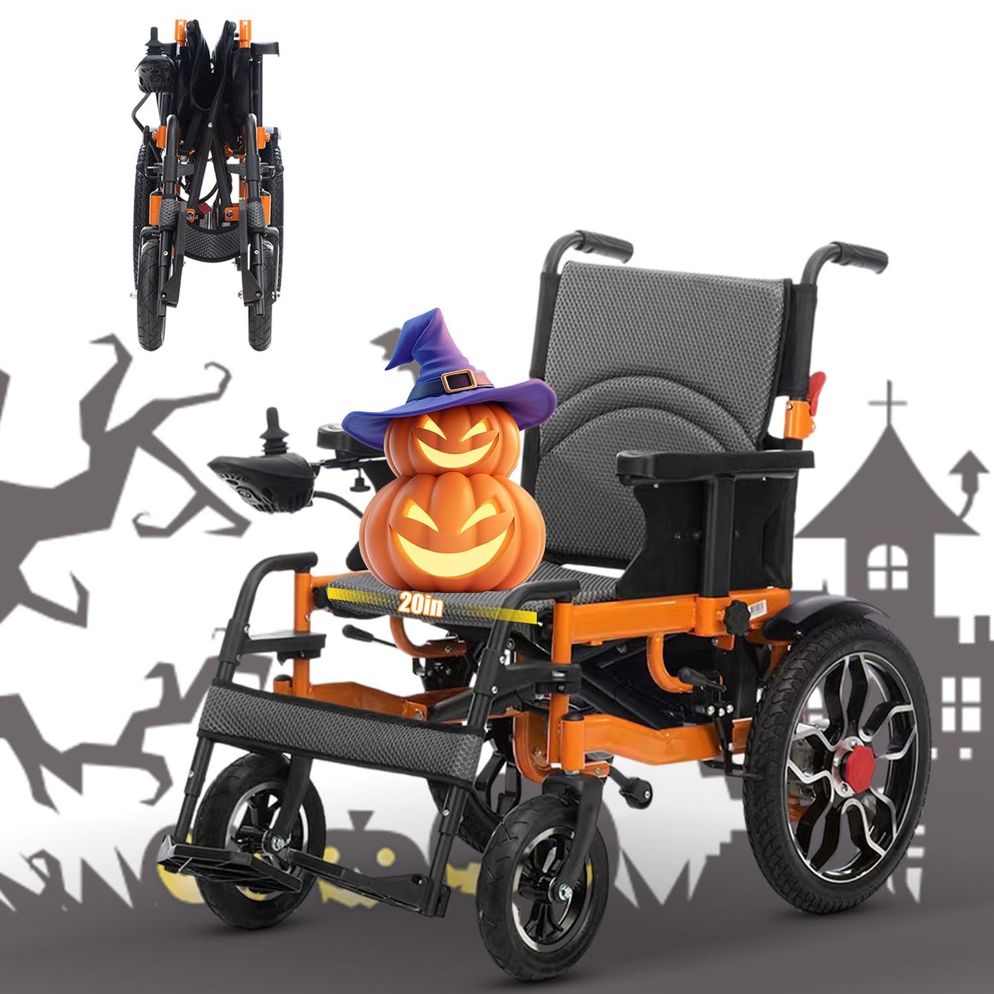 20" Seat Width Electric Wheelchairs for Adults,Power Motorized Foldable Wheelchairs for Seniors Support 350 LBS,25 Miles Range,Airline Approval & 500W Motors All-Terrain Motorized Wheelchair