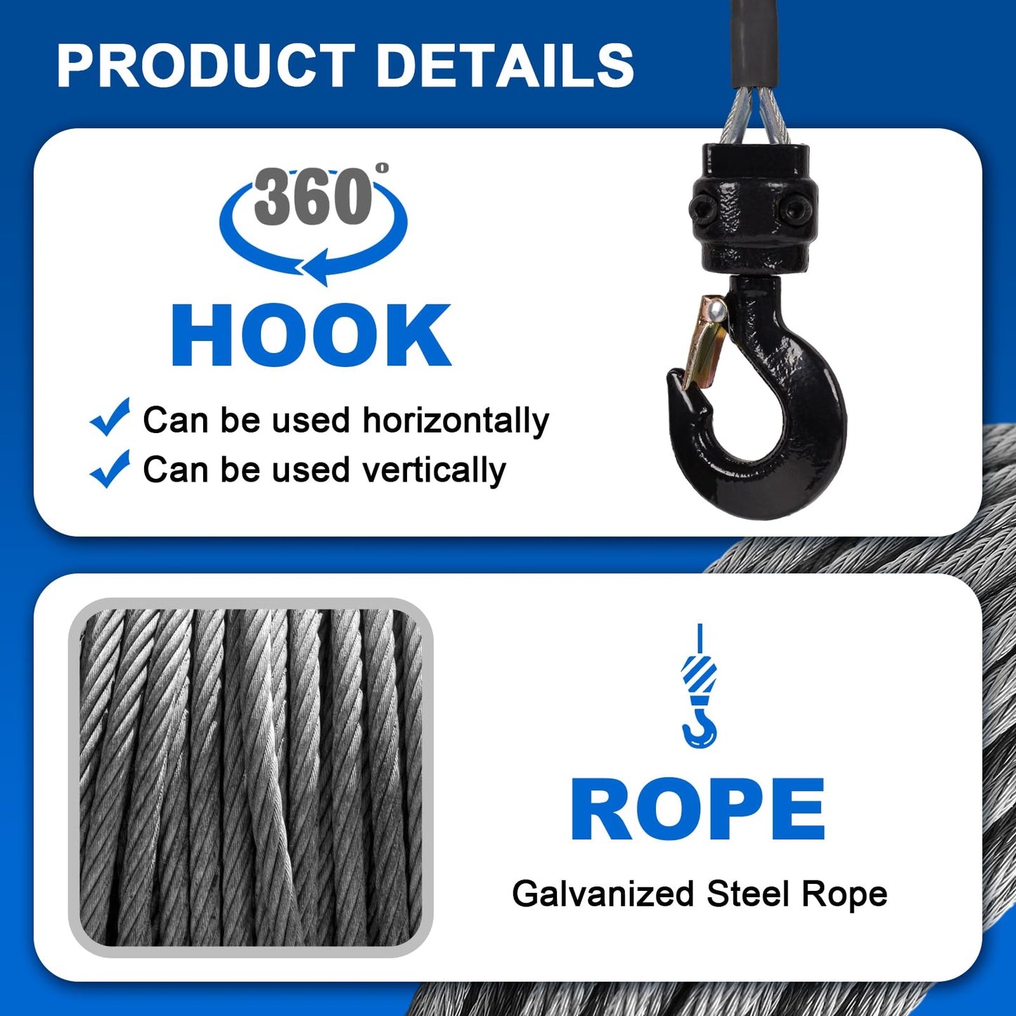 3-in-1 Portable Winch, 660lbs Electric Hoist Winch Portable Electric Power Winch, 39ft Height Crane Winch Hook Pulley Lifting Strap with Wired & Remote Control fo Lifting Towing