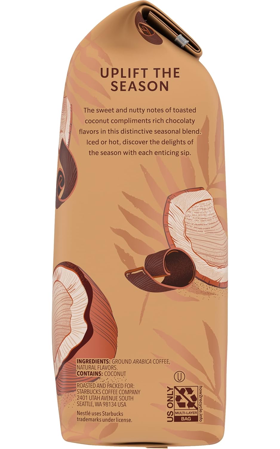 Starbucks Ground Coffee - Toasted Coconut Mocha Flavor | 11 oz Pack of 4