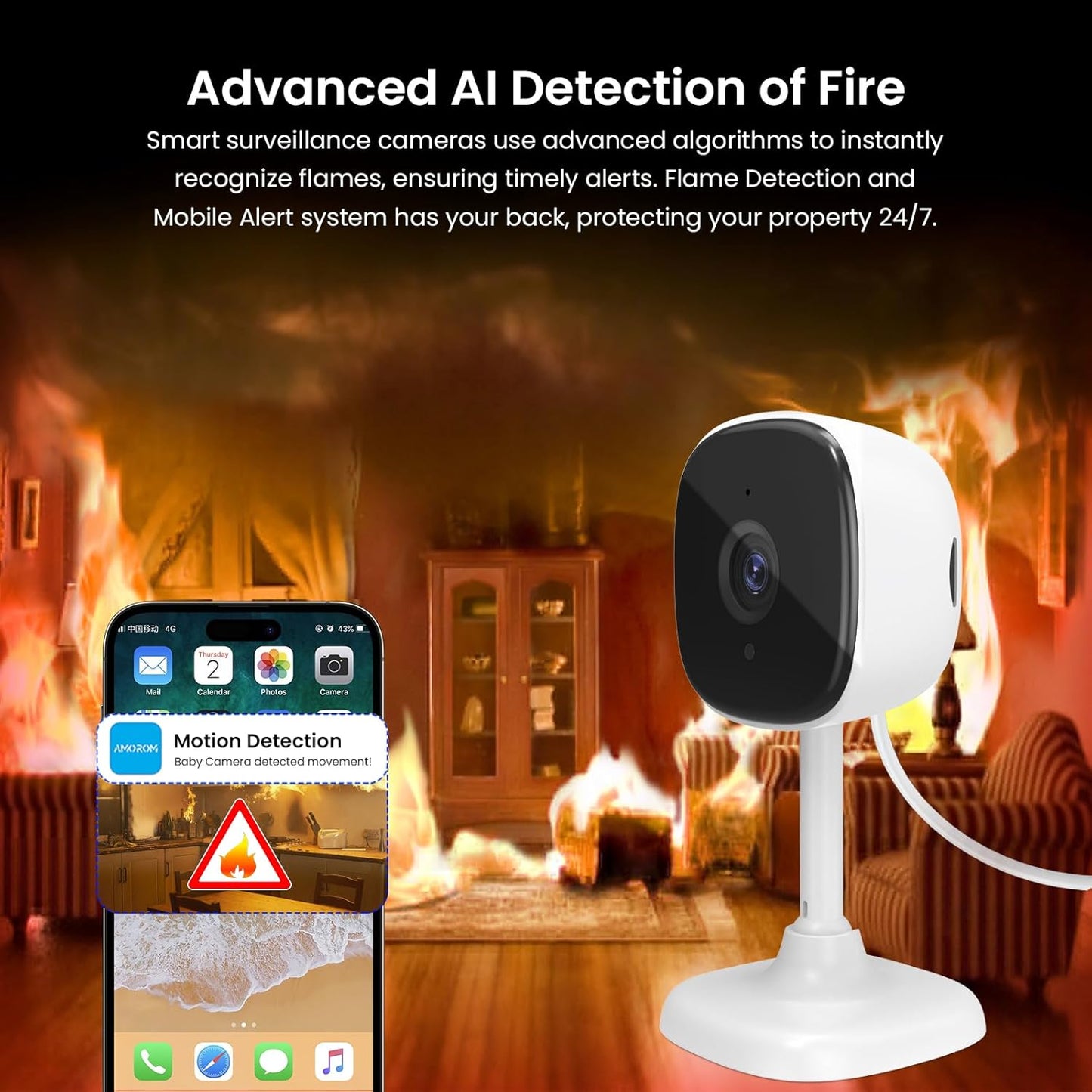 AMOROM Security1080P Mode2-Way AM-C1-03 Indoor Camera for Home WiFi Security Camera for Baby MonitorPrivacy TalkNight