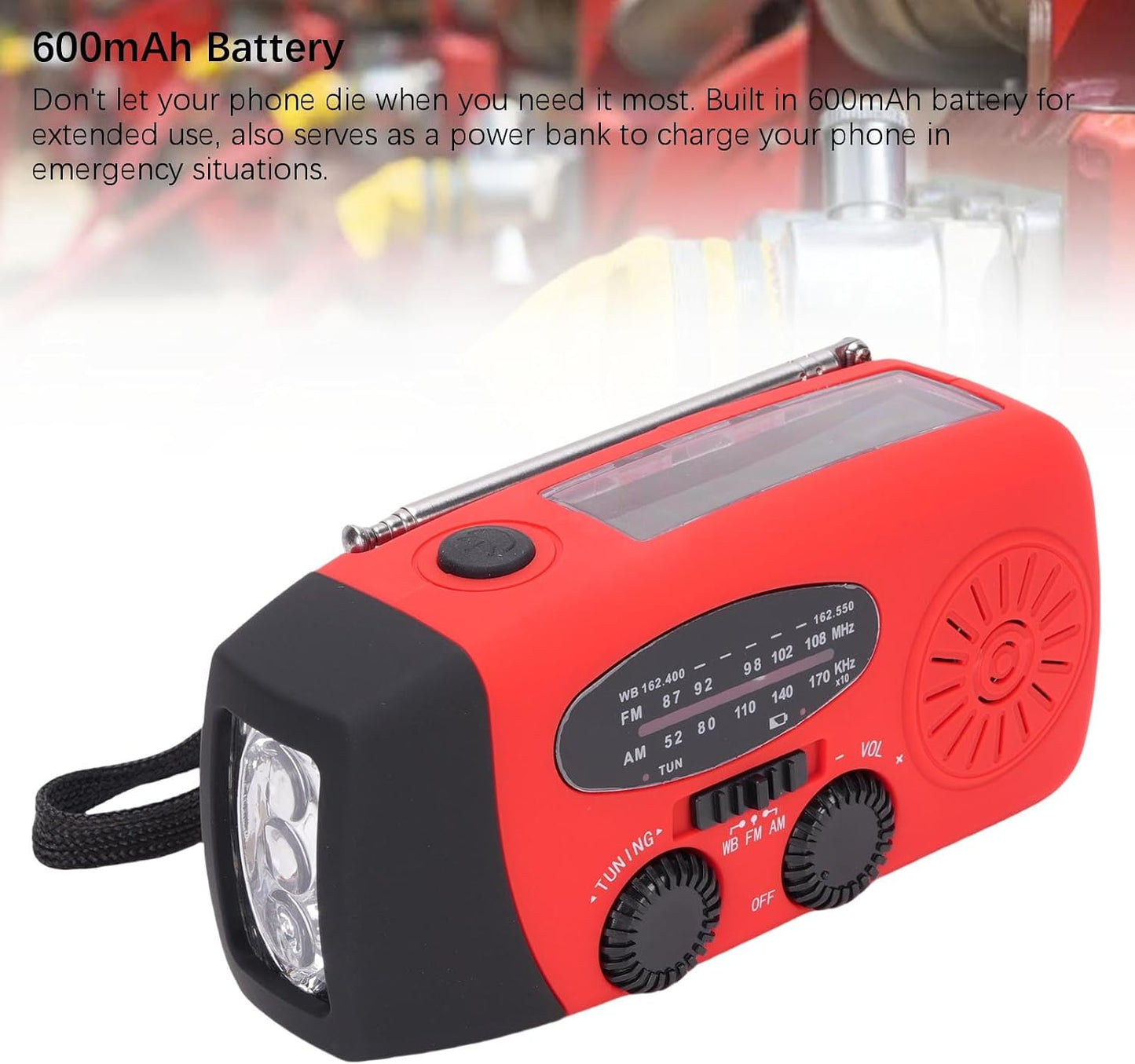 Aoaoy 3 Solar Radio Emergency Hand Crank Portable Power Bank AM/FM NOAA Weather Radio with LED Flashlight Cell Phone