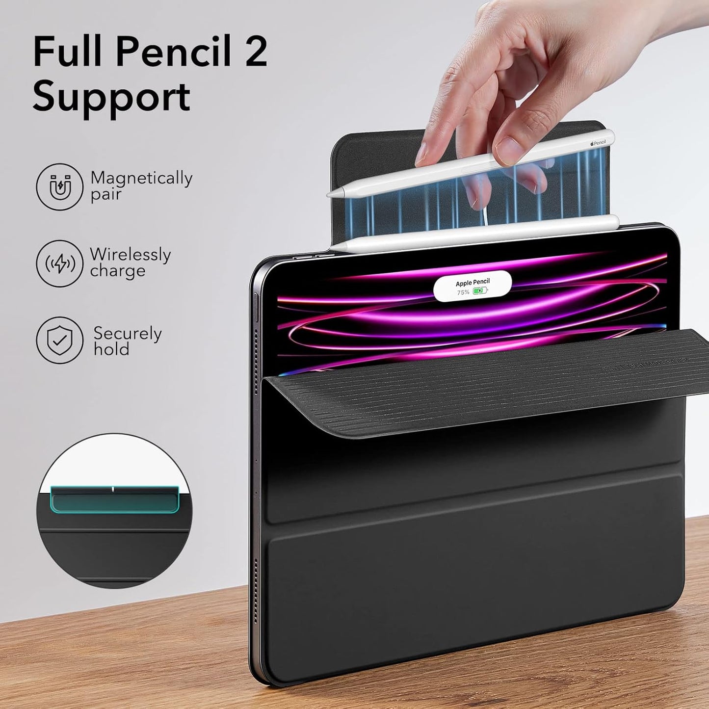 ESR 12.9 6th/5th/4th 13 Inch M3/M2 (2025/2024), for iPad Pro Gen, iPad Air Case Powerful Magnetic Attachment, Slim
