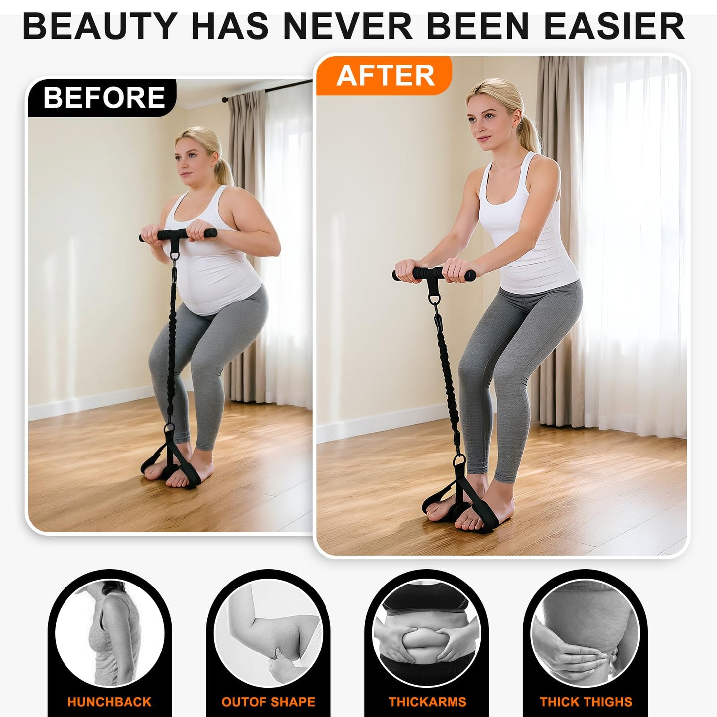 Upgraded Multifunction Pedal Resistance Band with Handle, 4 Tube Adjustable Tube Foot Pedal Device Puller Exercise Bands, for Abs Arm Leg Waist Workout, Sit Up Fitness Equipment for Full Body Training