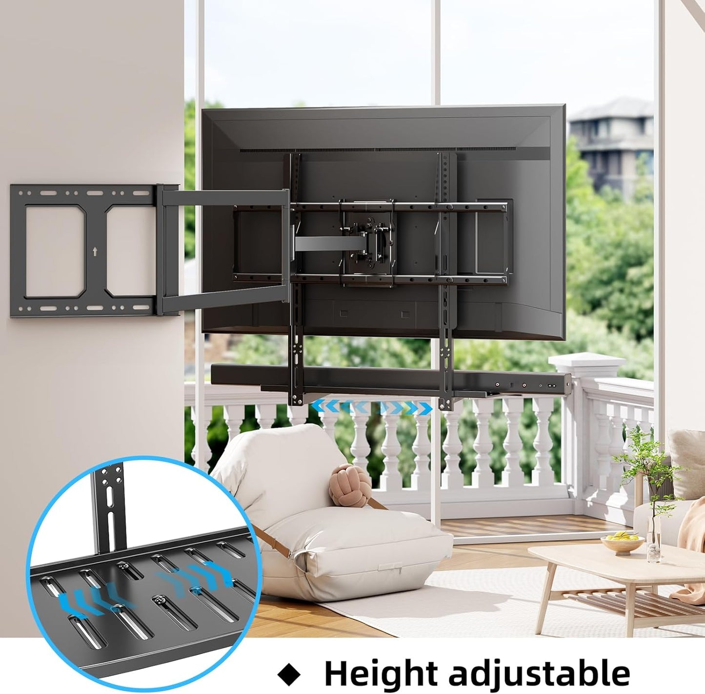 CABTE 22 lbs, Soundbar Mount with Adjustable Height, Sound bar Mount up to Soundbar Mount Under TV or Above TV