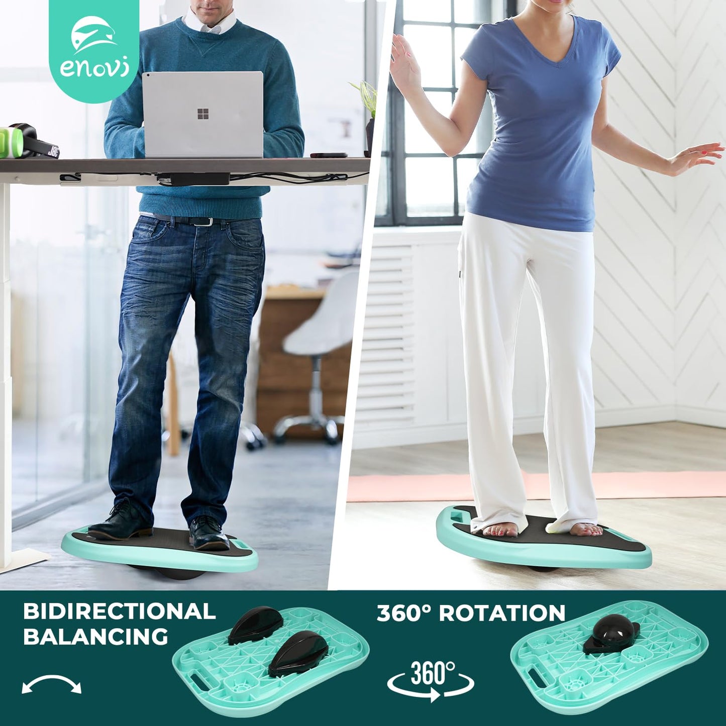Enovi Basic Steppers for Exercise at Home, Aerobic Steppers, Exercise Step Platform with Soft cushion and 2 Adjustable Height Risers