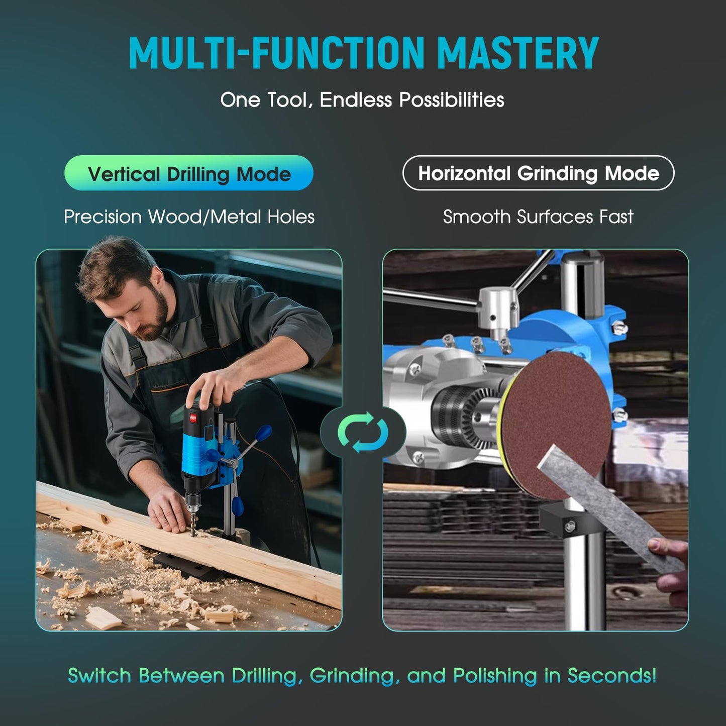 Antstone Mini Benchtop Drill Press 6-Speed 2800RPM Drill Press Rotary Tool Workstation Stand Precision Benchtop Drilling Machine 1200W Electric Portable Table Driller 3.15 Inch Depth