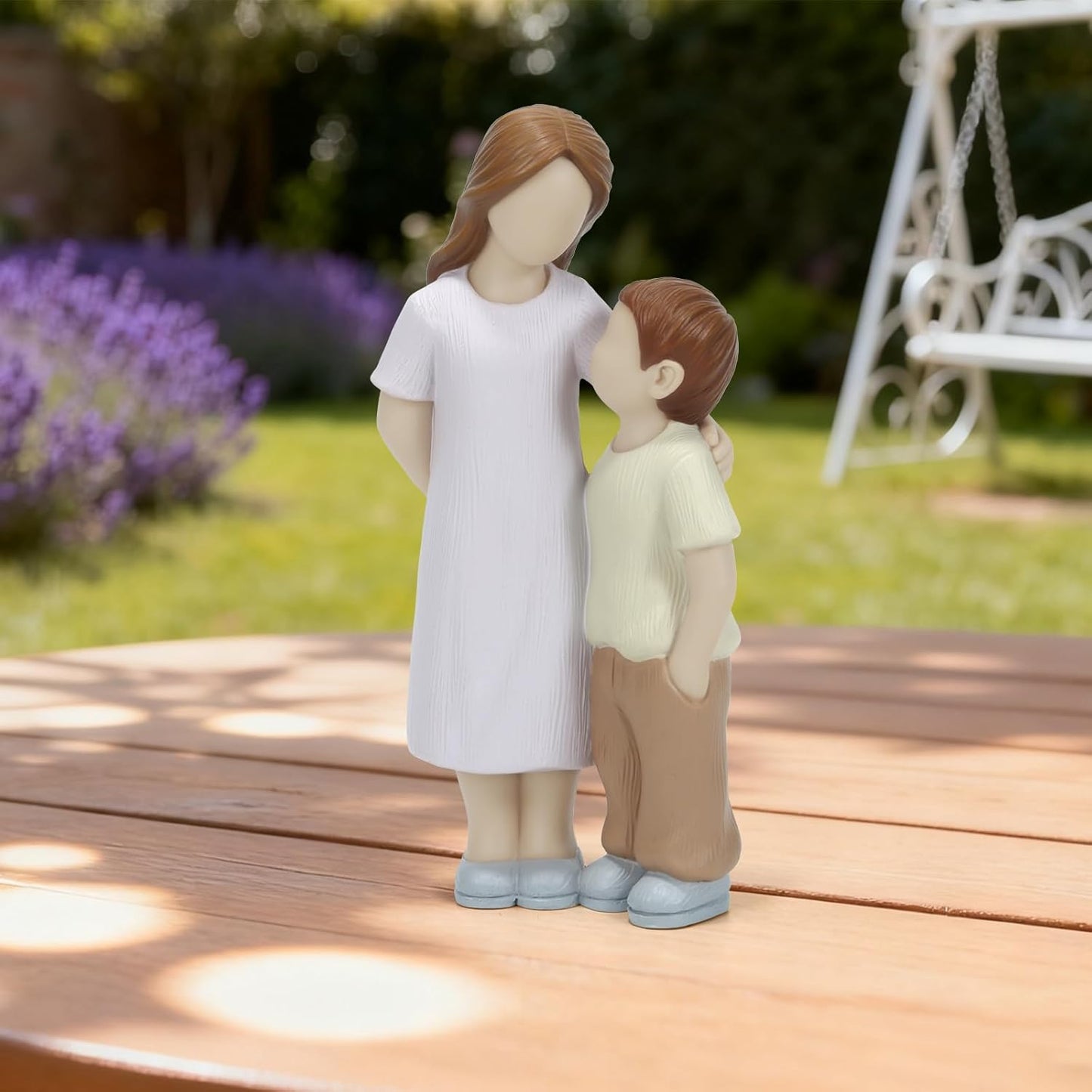 Sibling Love Resin Sculpture - Heartwarming Sister and Brother Figurine for Home Decor | Sentimental Gift