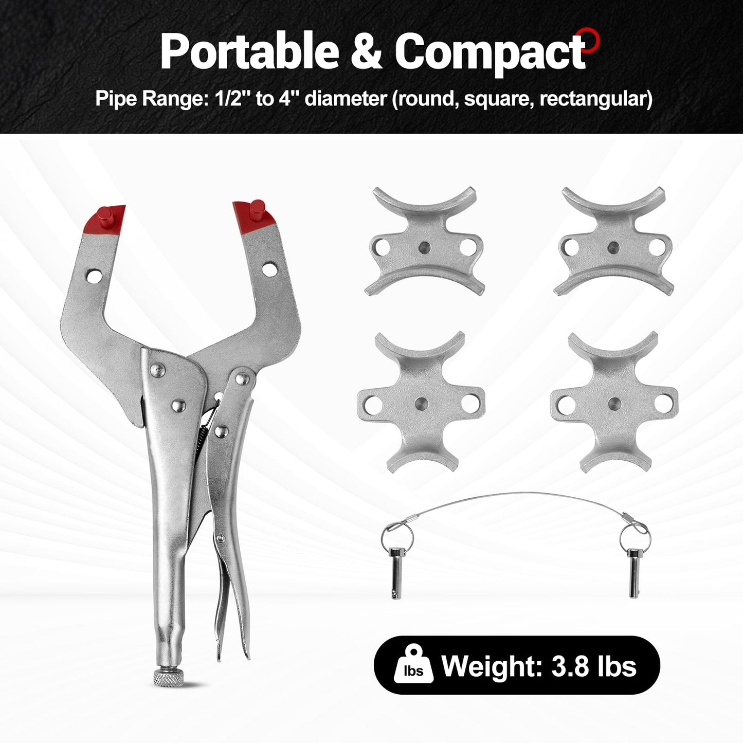 Pipe Welding Clamp – Welders 3rd Hand Portable Alignment Tool for Butt Welds Fits 1/2" to 4" Pipe – Versatile Pipe Fitting Clamp, Vise Clamps