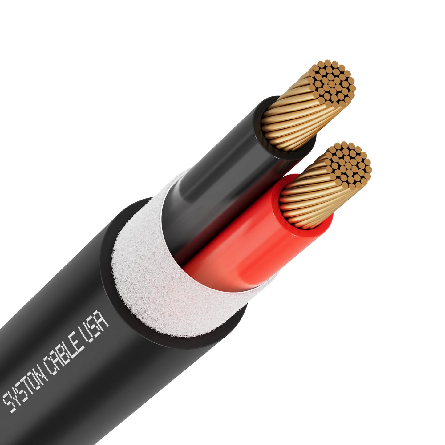 SYSTON 14/2 Audio Speaker Wire Cable, Indoor/Outdoor Direct Burial in Wall/in Ground, 14 Gauge 2 Conductors OFC Stranded Bare Copper Sunlight Water Resistant RoHS Compliant Bulk Cable, Black 250 FT