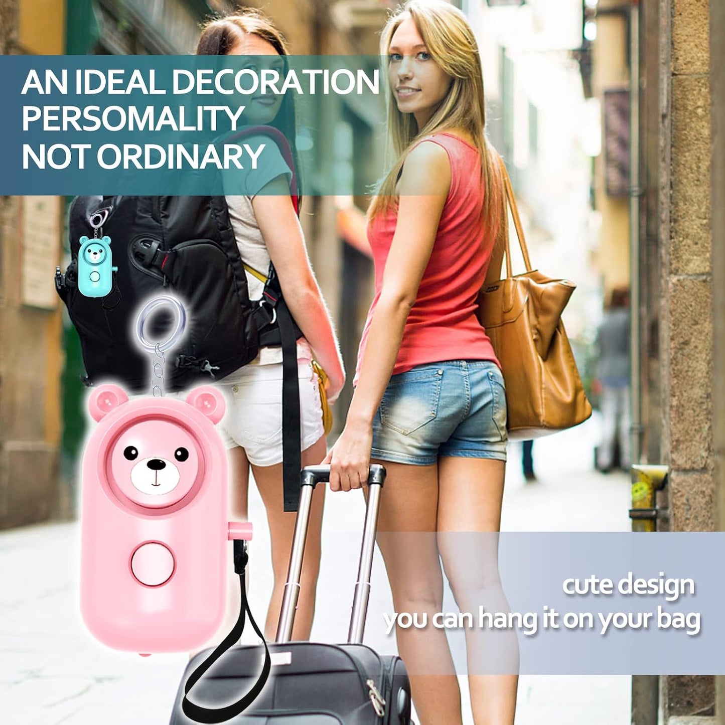 SRTKBEU 2 Pack 130dB Personal Alarms for Women Keychain Safety for Kids Elders, Loud Siren Safe Sound Security Self
