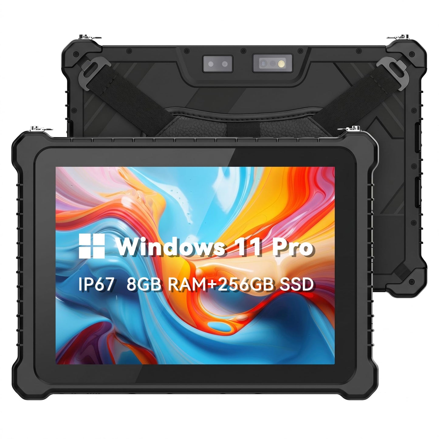 SunKol 10.1" Rugged Tablet Windows 11 Pro, Intel N5100, 8GB+256GB, 8000mAh Battery, IP67 Waterproof, MIL-STD-810H Industrial Outdoor Work PC, 2 Year Full Warranty with Accidental Damage