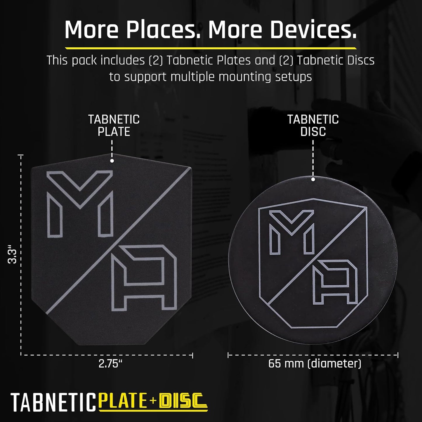 Mob Armor Pack 3M TabNetic Combo - Magnetic Tablet Mounting Solution with Heavy Duty Metal Plate, Adjustable Mounting
