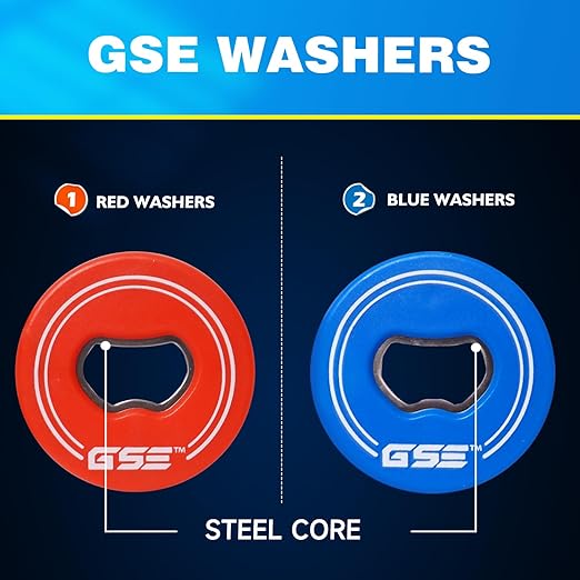 GSE Games & Sports Expert Set of 8 Replacement Washers with Bottle Opener for Washer Toss Game (Red/Blue)