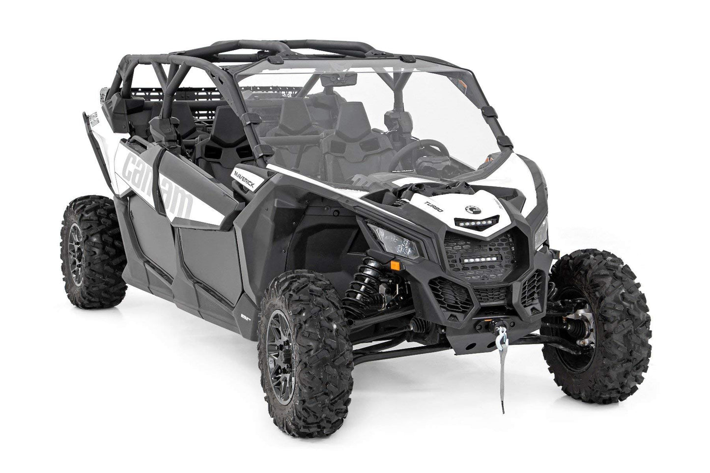 Rough Country 4,500 LB Winch Mount Kit for Can-Am Maverick X3 - Bolt-On Plate with RS4500S UTV Winch & Synthetic Rope