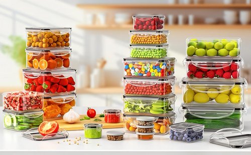 AISOON 40 Pcs 85oz Large Food Storage Containers with Lids (20 containers & 20 lids), Stackable Airtight Leakproof BPA-Free Reusable Meal Prep Containers, Freezer Microwave Dishwasher Safe