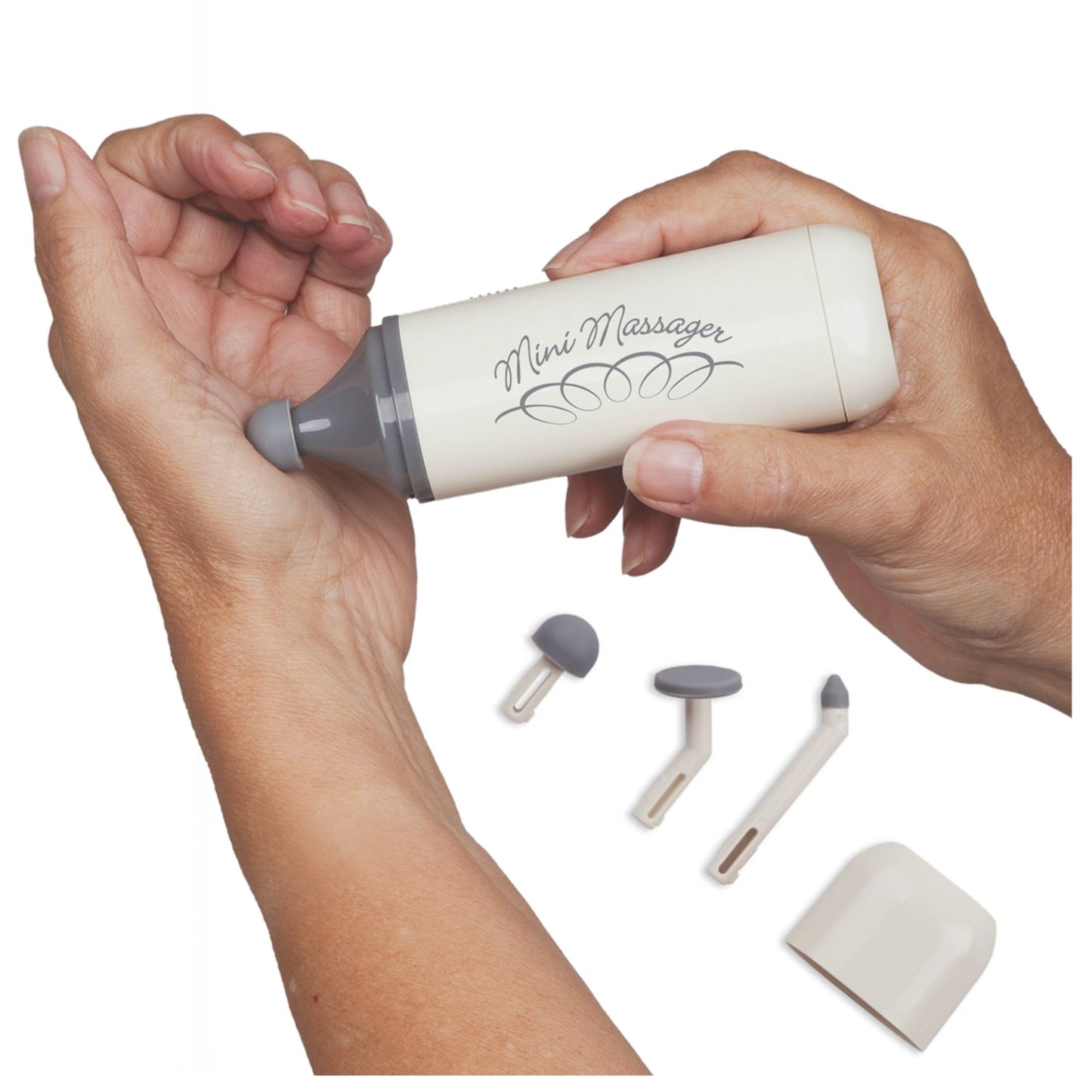 Norco Mini Massager – Portable Massage Gun for Scar Tissue Break Up, Massage, Hand, Finger, and Muscle Relief with 3 Silicone Attachments | NC70209