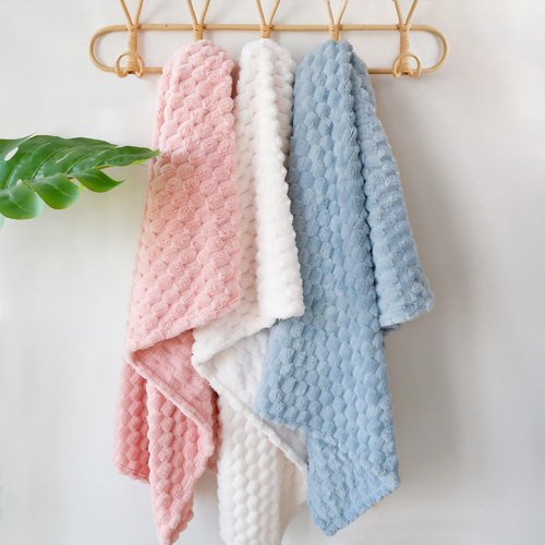 HOMRITAR Baby Blanket - Soft Fluffy Fleece for Nursery | Cozy 3D Jacquard Design, 30 x 40 Inch, Blue