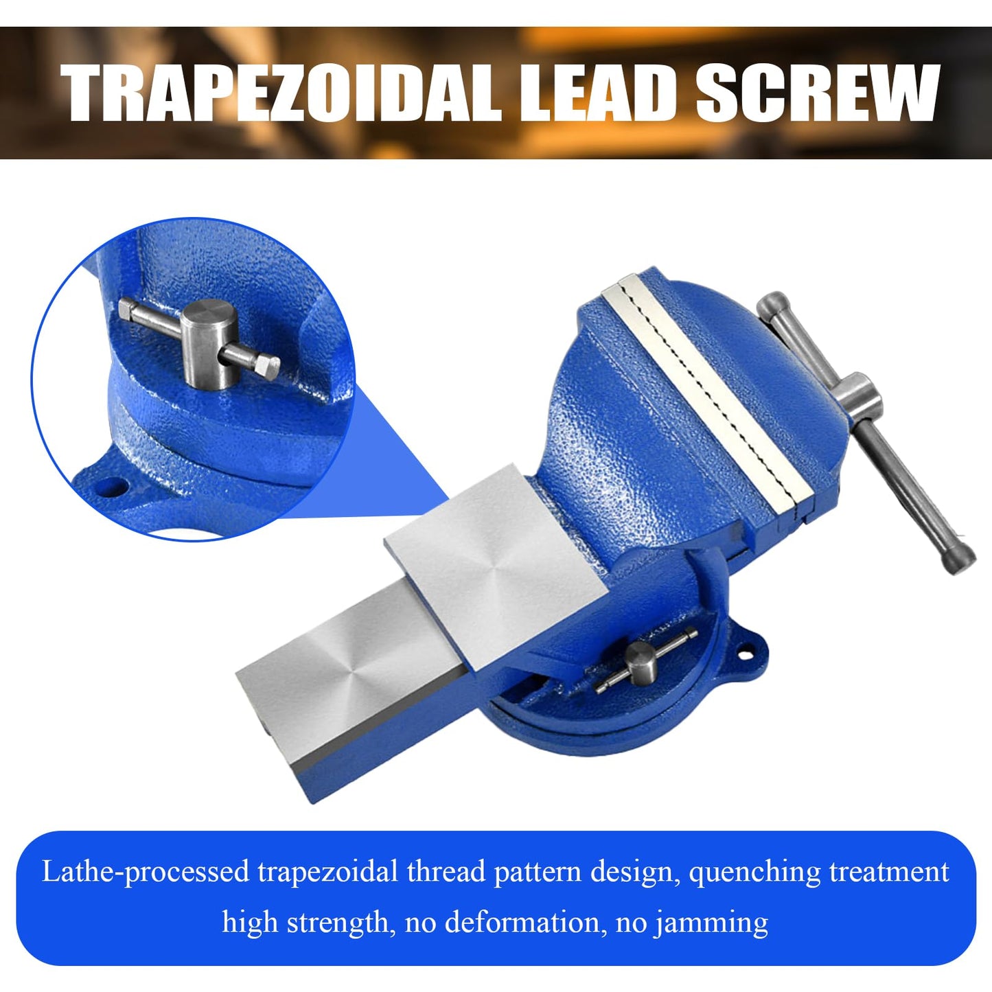 Bench Vise Heavy Duty, Table 6" Vise - Locking Base Clamp Cast Steel 360° Swivel Vice with Anvil, Table Clamp Pipe Lock Pliers Base Desktop for Woodworking Cutting Conduit Drilling, Sanding