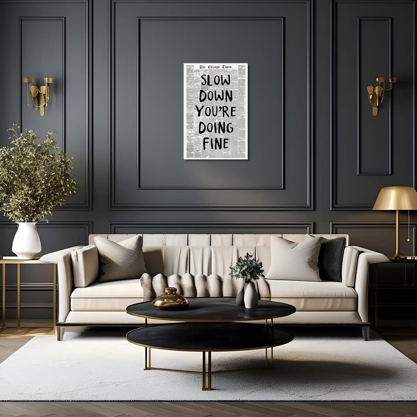 Rubeoxn Retro Poster - Uplifting Black and White Canvas Wall Art | 12x16in Unframed Decor
