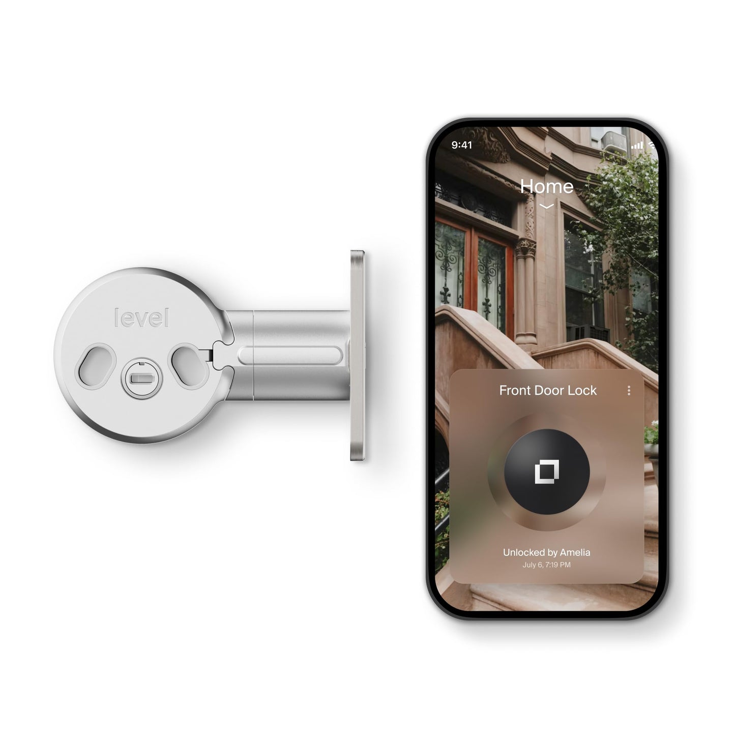 Level Bolt Smart Deadbolt - Make Your Lock Smart Without Changing Keys or Hardware - Matter-Over-Thread Plus Apple Home Key - Keyless & Remote Access via Apple, Alexa, Google Home, SmartThings