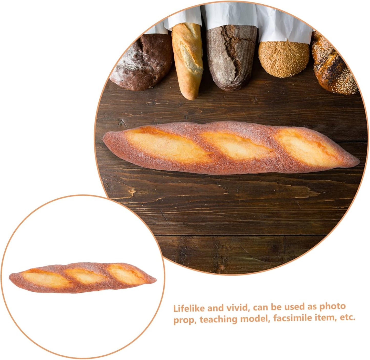 TOYANDONA Lifelike Bread Model for Bakery Display Realistic Artificial Baguette Decorative Prop for Cake House for Boys