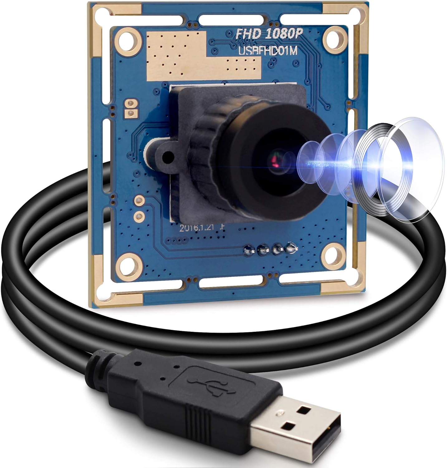 SVPRO 1080P 2.1mm 2MP OV2710 CMOS 30fps/720P 60fps/VGA 100fps HD USB Camera Module with Lens, Board Camera, High Frame