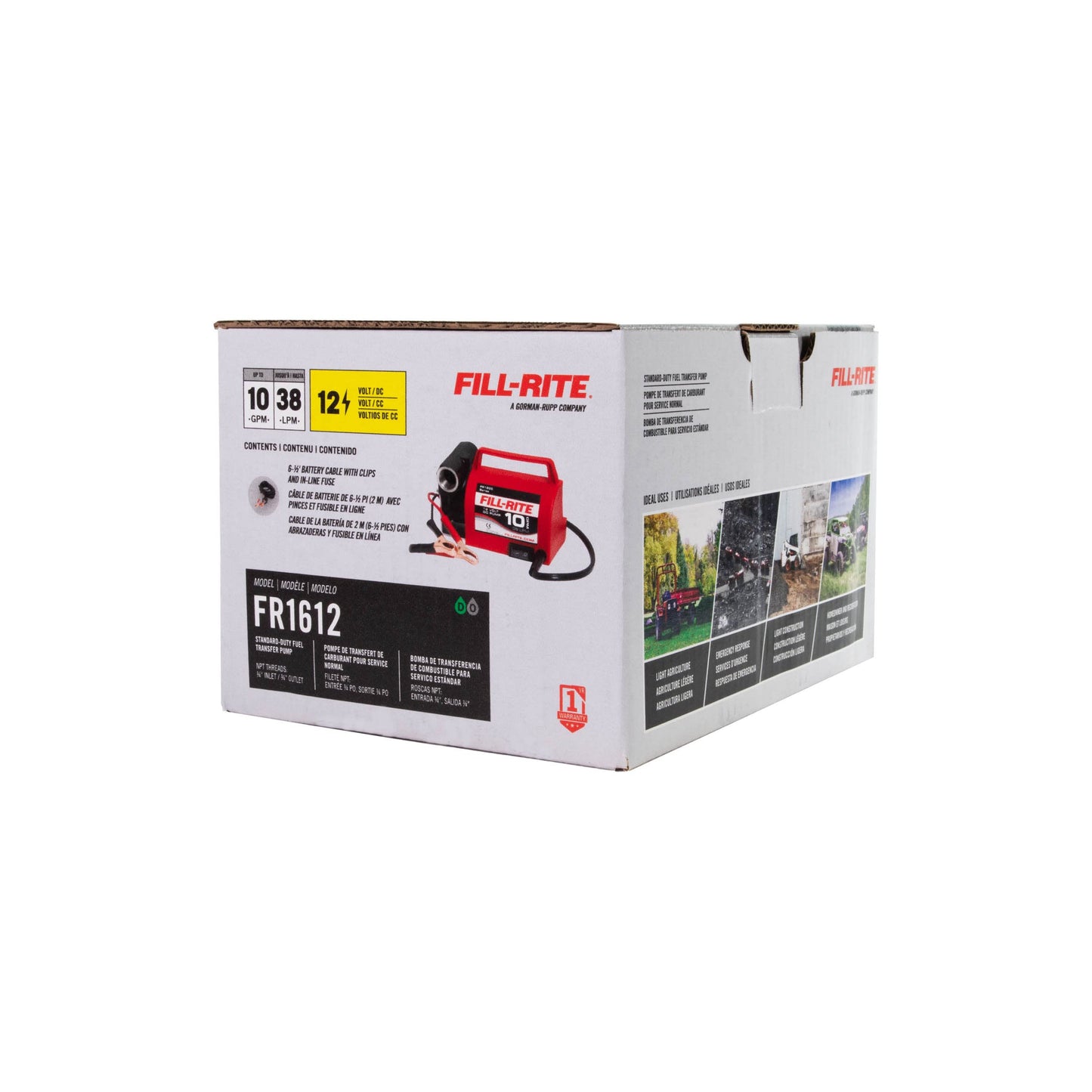 Fill-Rite FR1612 Portable Diesel Transfer Pump (Pump Only w/Power Cable & Battery Clips)