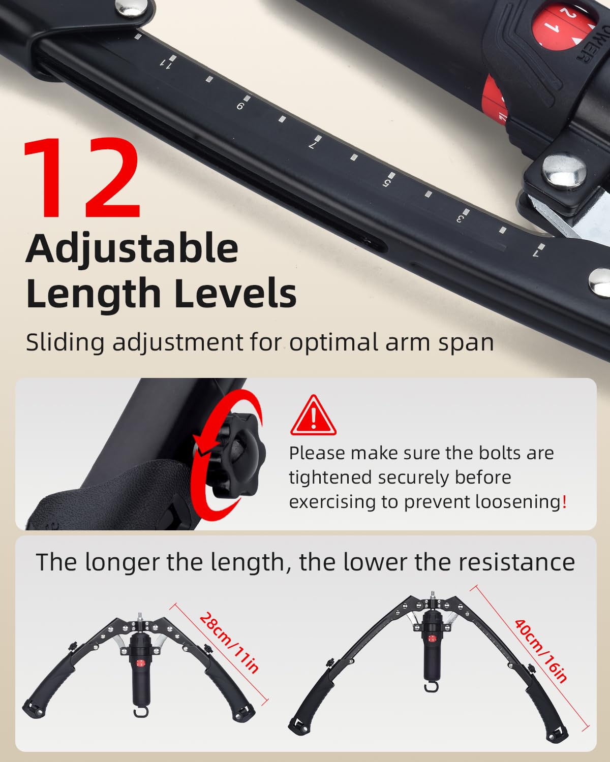 Abahub 2-in-1 Arm Trainer with AB Roller Wheels, Enhanced Hydraulic Power Twister Arm Trainer, 22-440LBS Adjustable Resistance Home Gym Equipment for Arm, Chest, Core & Full Body Workout, Black