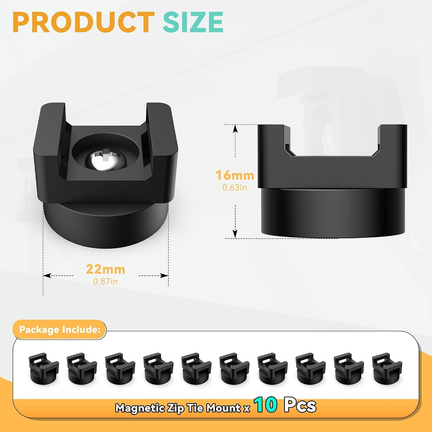 10 26lbs Pcs Magnetic Zip Tie Mount Base Strong Magnetic Zip Tie Holder Multipurpose Magnet Cable Tie Clips Holder Wire