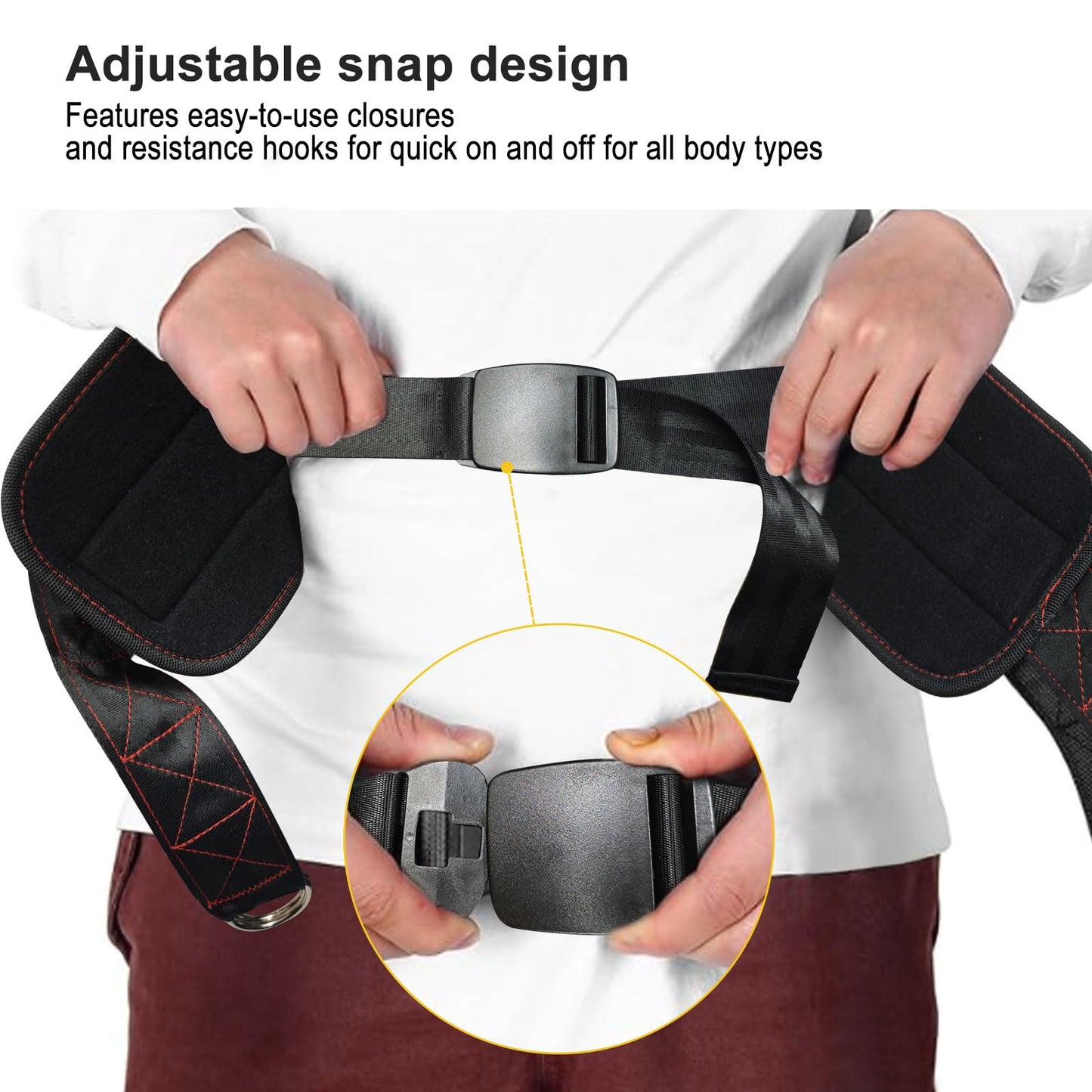 Sled Pulling Belt for Pulling Backwards: Adjustable Sled Belts for Resistance Training Strength Training & Agility Training with 2 Sled Pulling Straps & 4 Hooks