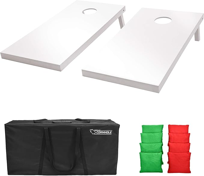 GoSports 4 ft x 2 ft Regulation Size Wooden Cornhole Boards Set - Includes Carrying Case and Over 100 Optional Bean Bag Colors