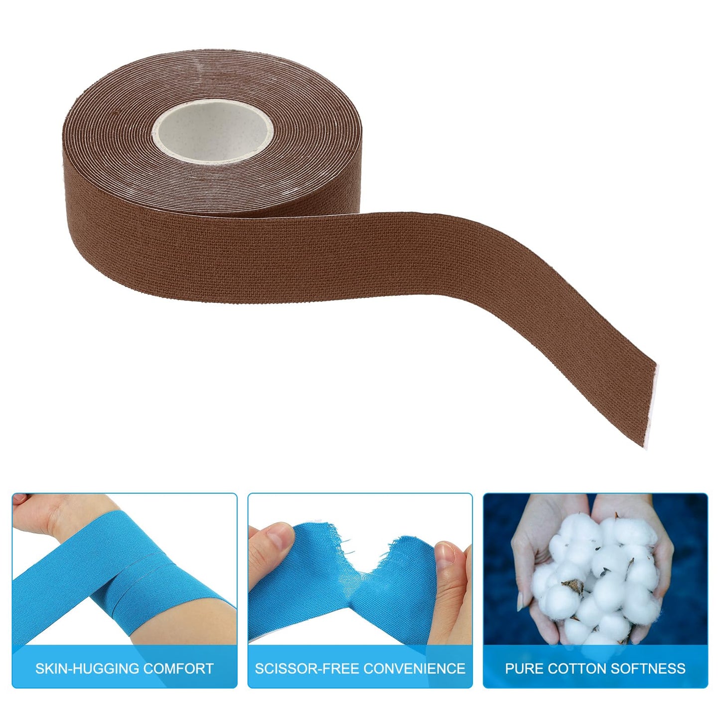PATIKIL 32.8ft x 1 Inch Aerial Hoop Tape, Athletic Tape Adhesive Non-Slip Grip Tape Yoga Rig Sports Tape for Wrapping Exercises Gymnastics, Brown