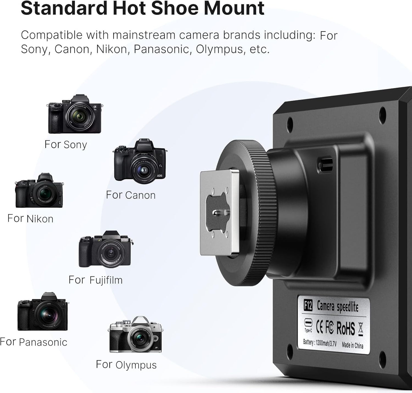 ULANZI F12 GN12/CCT 5600K ZV-1F Mini Flash, Camera Speedlite Flash for Canon Fuji Sony Nikon Panasonic Olympus Pentax