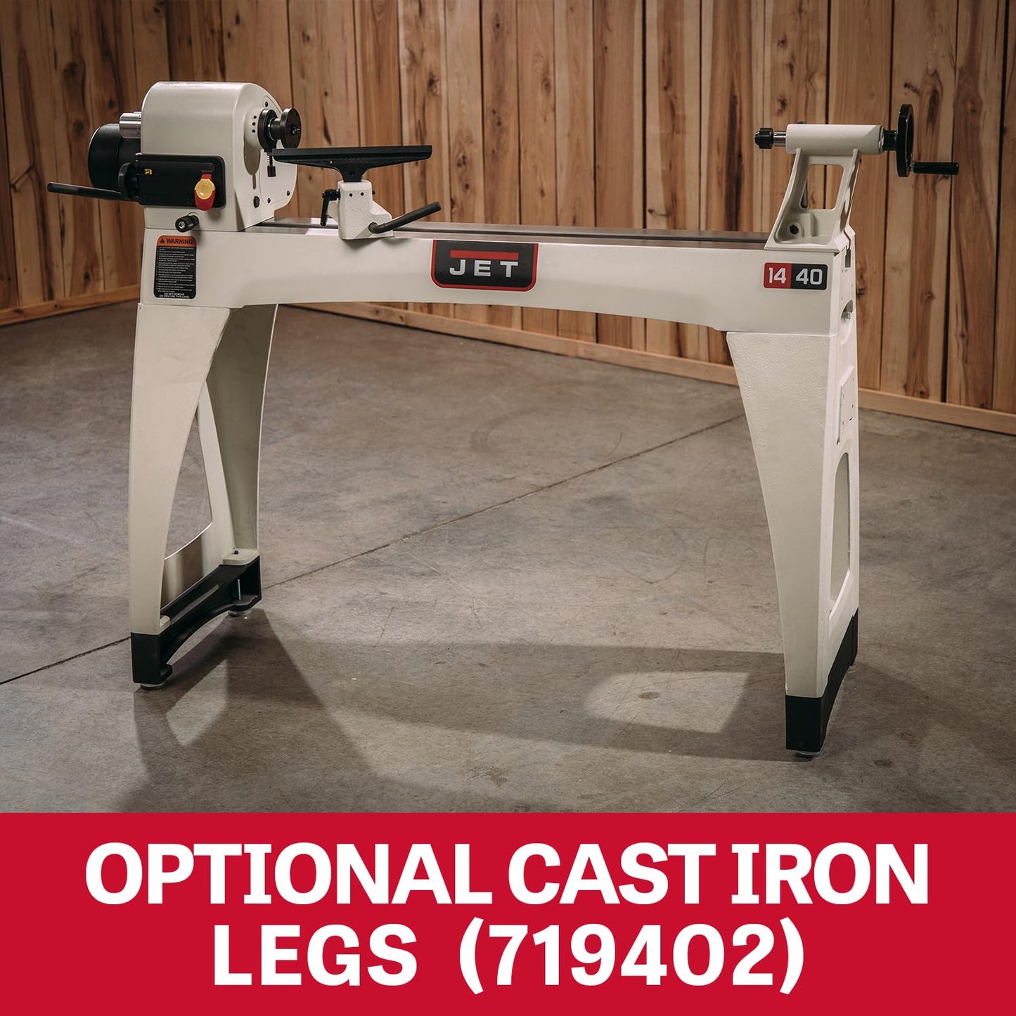 JET 14" x 40" Variable Speed Woodworking Lathe, Wood Turning Machine, 1 HP, 115/230V 1Ph (JWL-1440VS)