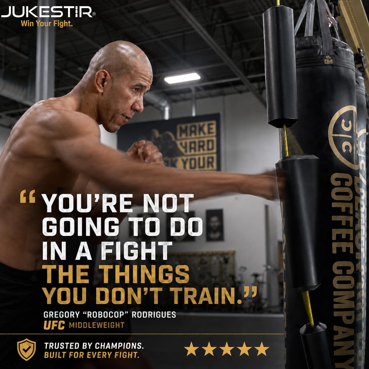 Jukestir® Only Punching Bag with Dynamic Motion. Better Footwork Than Double End Bag, Speed Bag. More Agility Than Heavy Bag. Boxing MMA Equipment. Great Workout for Adult or Teen. Used by Pros.