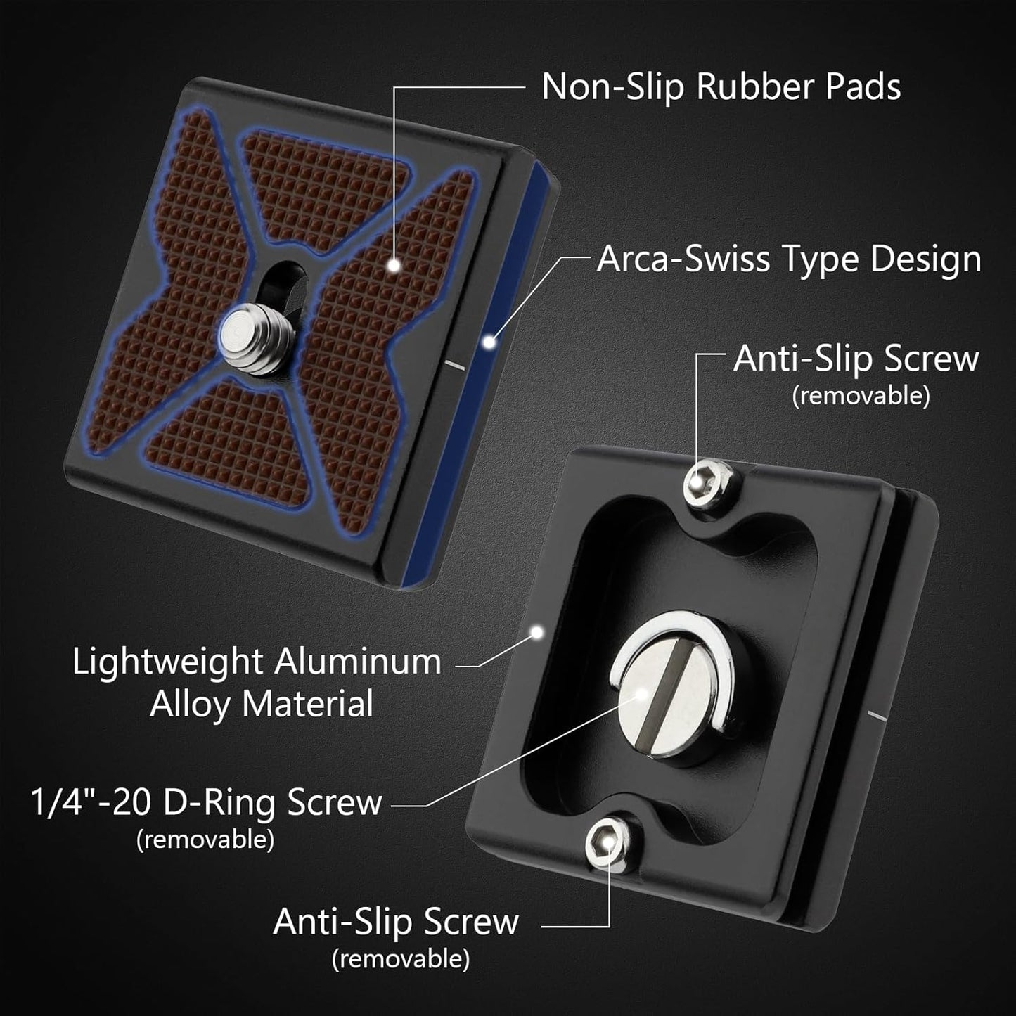Leftfoto 40mm Arca Swiss Metal Universal Camera Quick Release Plate Fits Arca Type Clamp for DSLR Camera Tripod