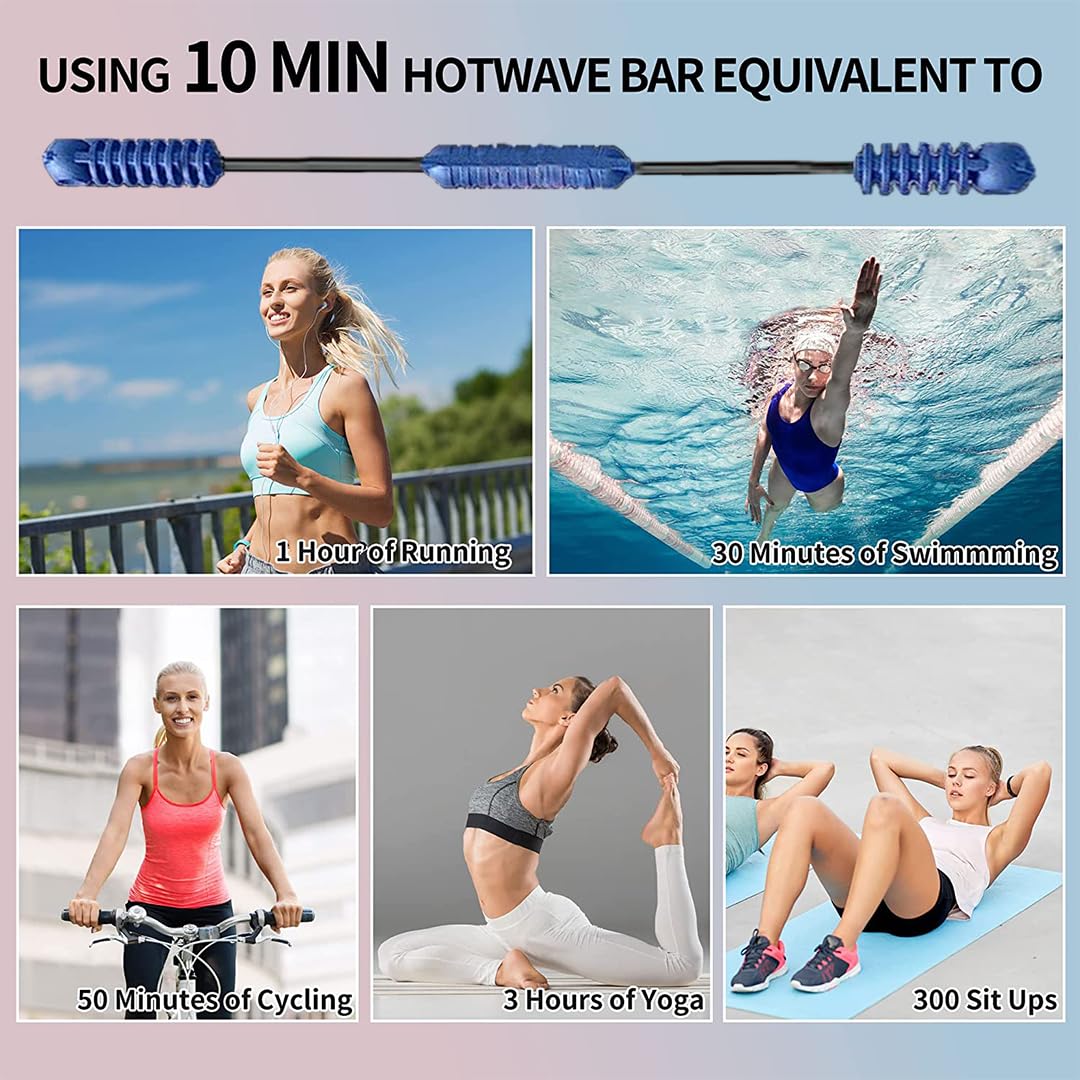 Hotwave Elastic Fitness Bar,Vibration Stick,Body Physical Therapy,Core Strength Training,Power Twister for Arm, Exercise in Home Gym