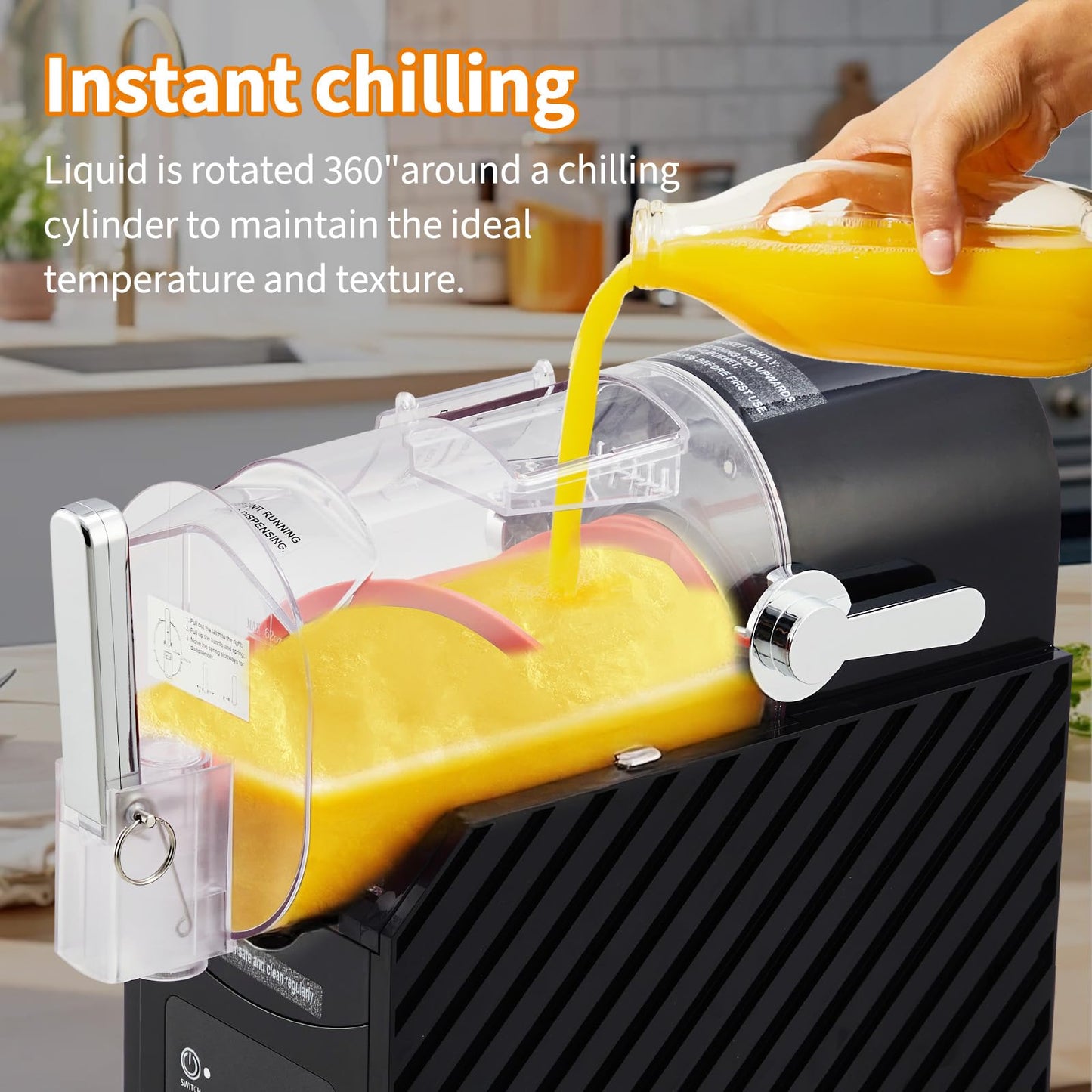 MilleLoom 84oz (2.5L) Slushie Machine with 3 Preset Modes - Frozen Drink Maker for Slush, Milkshake & Frappe, Auto-Clean, LED Display, One-Touch Dispensing for Home & Party Use