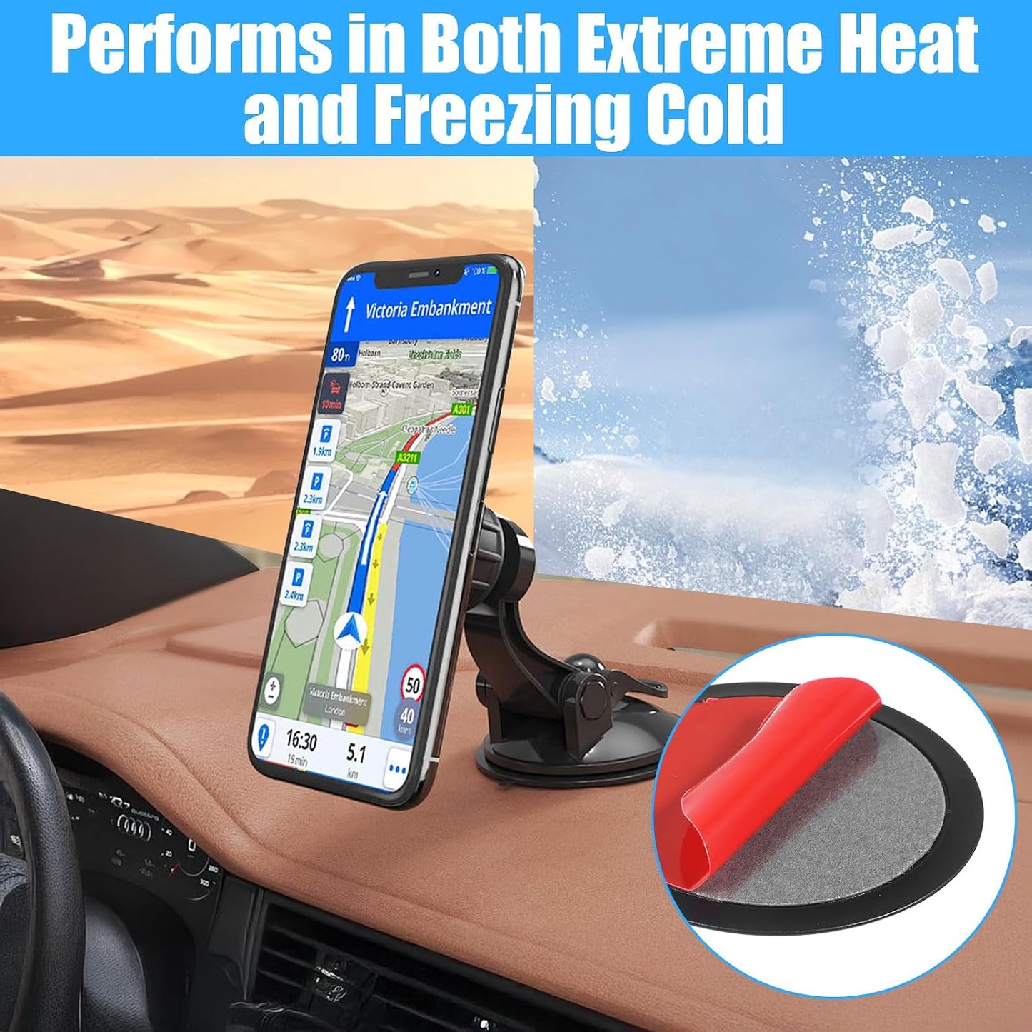 Apojgitn 3PCS 2.75 Car Dashboard Pad, Strong Adhesive Picky Pad for Phone, Sticky Suction Phone Mount for Car
